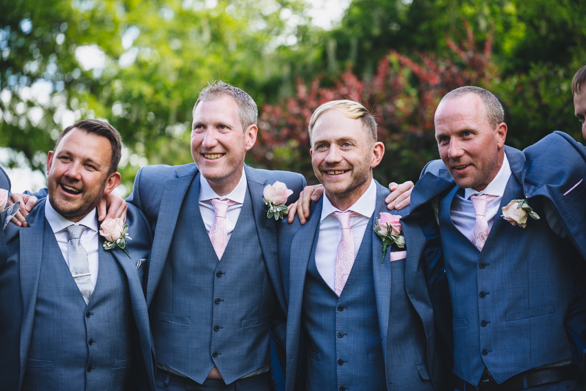 groomsmen portraits with south wales wedding photographer