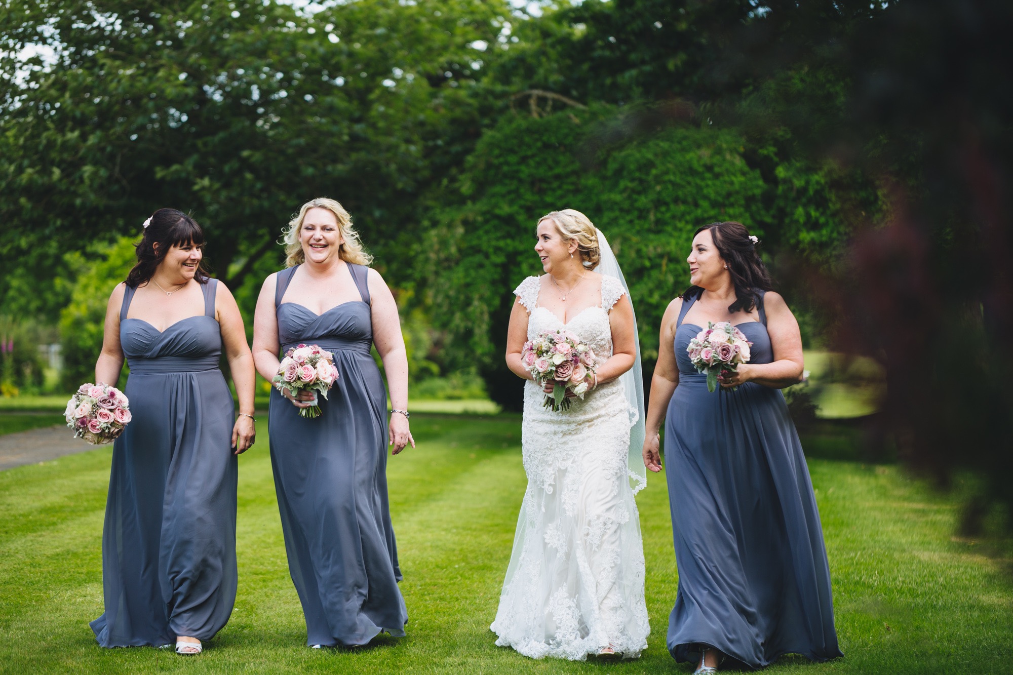 all the girls and the bride with south wales wedding photographer