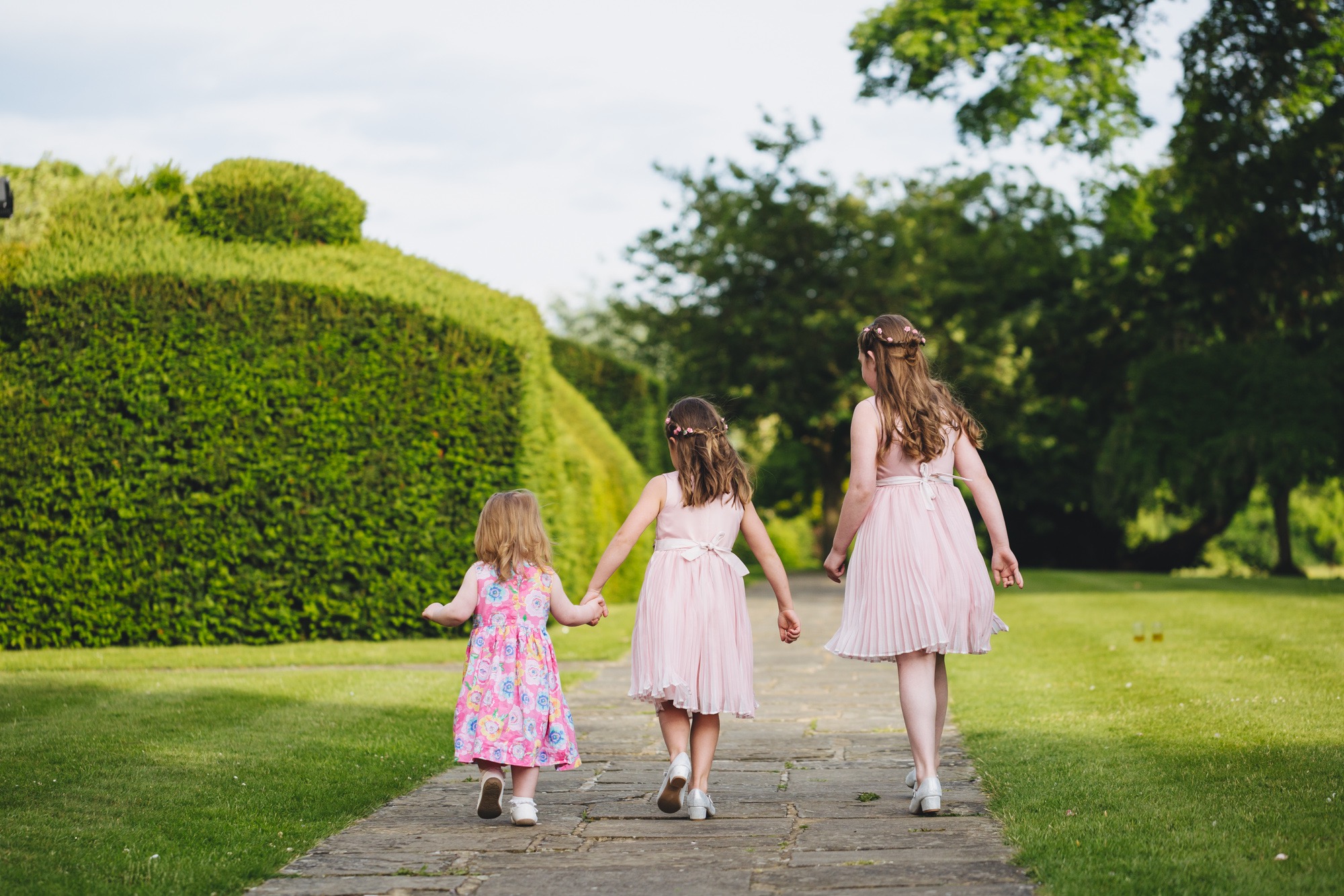 bridesmaids playing by south wales wedding photographer, cardiff