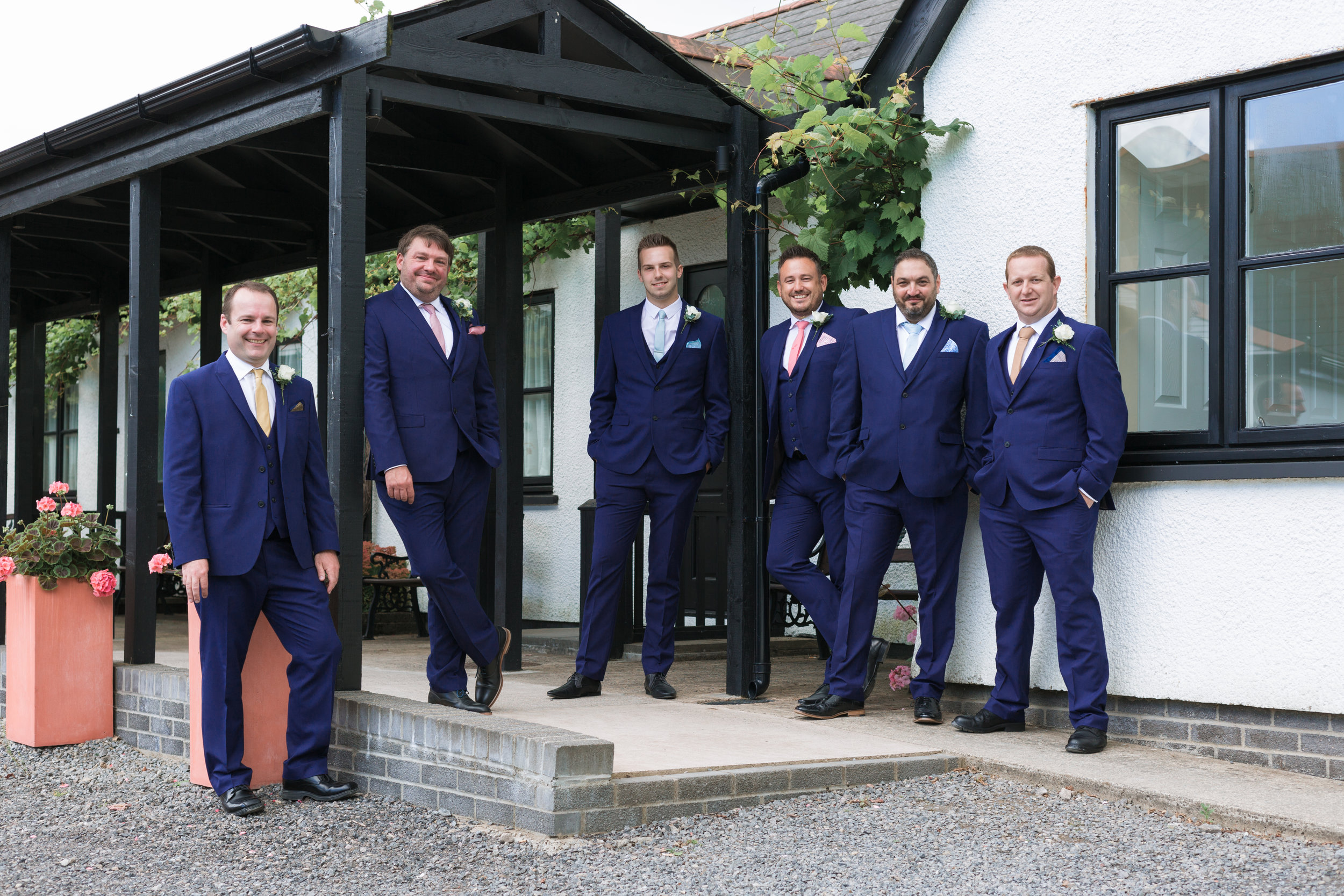Groomsmen at Llanerch Vineyard. wedding photographer llanerch vineyard