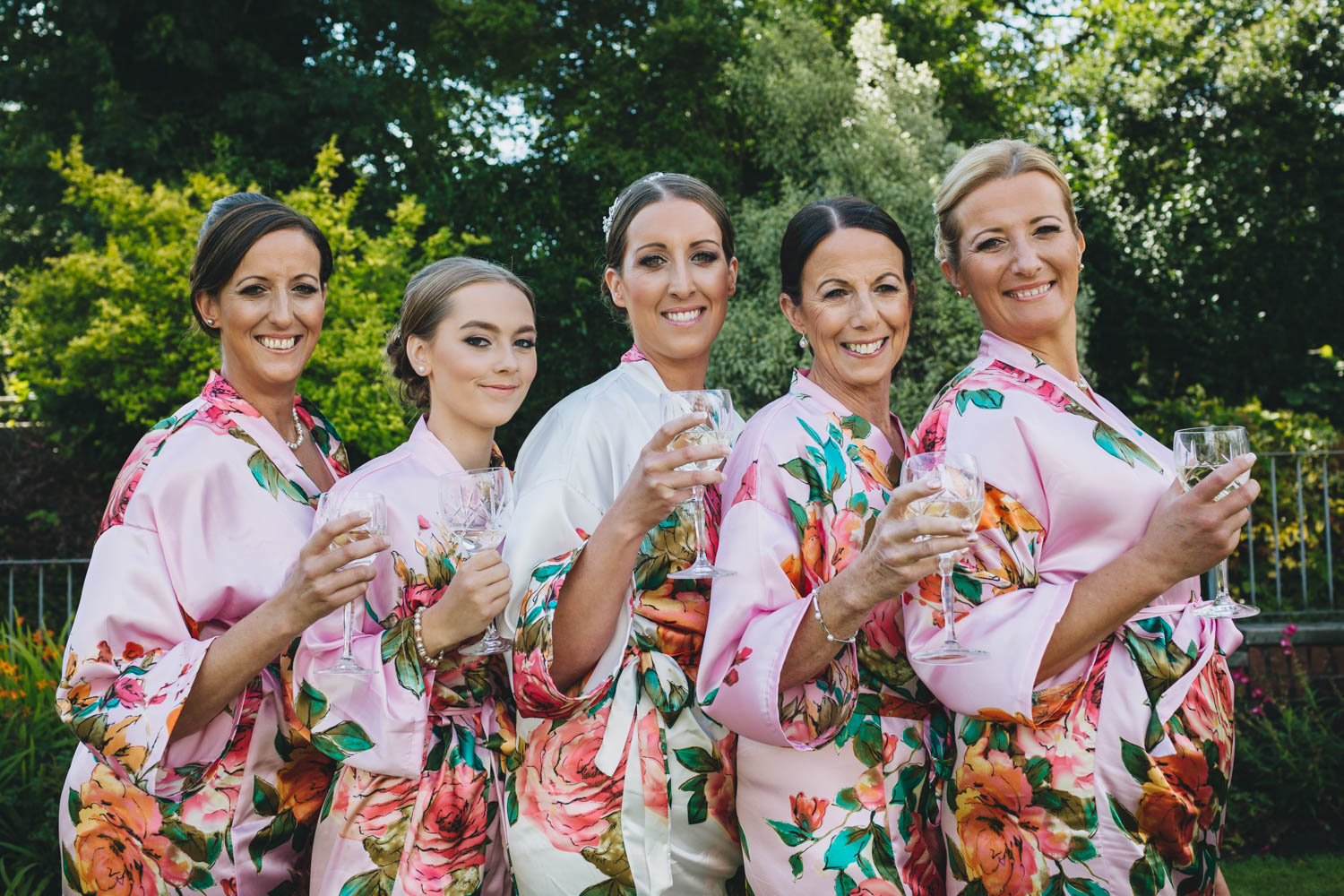 all the girls and the bride with south wales wedding photographer