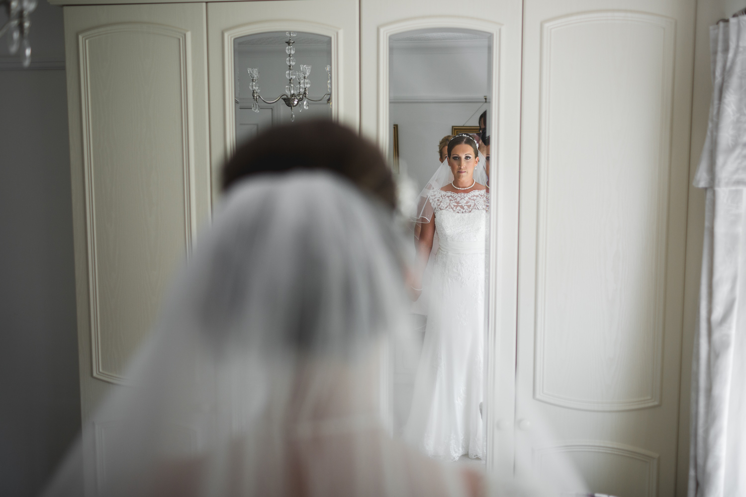 bride getting ready with south wales wedding photographer