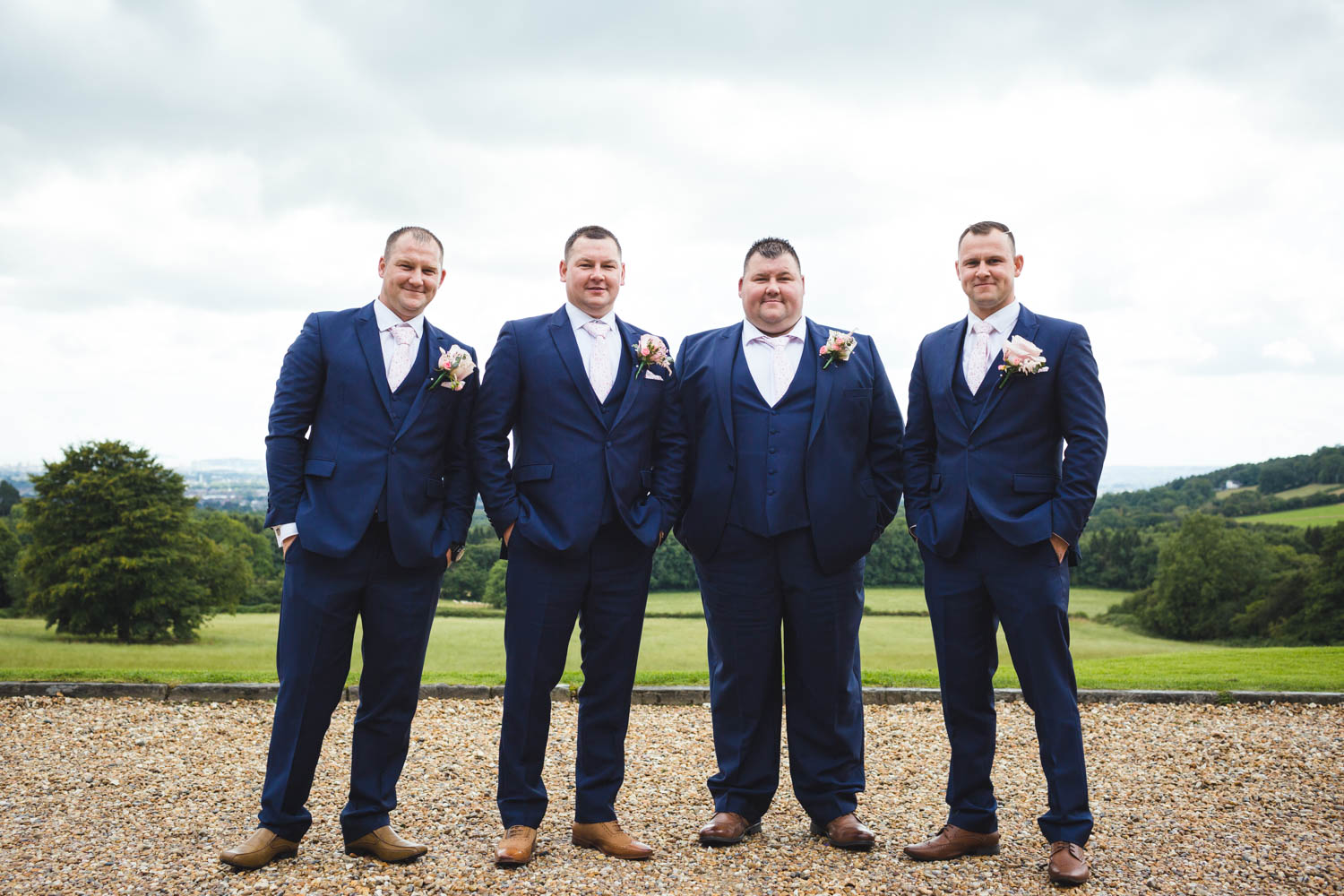 All the groomsmen at The New House Country Hotel, Thornhill, Cardiff with South Wales wedding photographer photos
