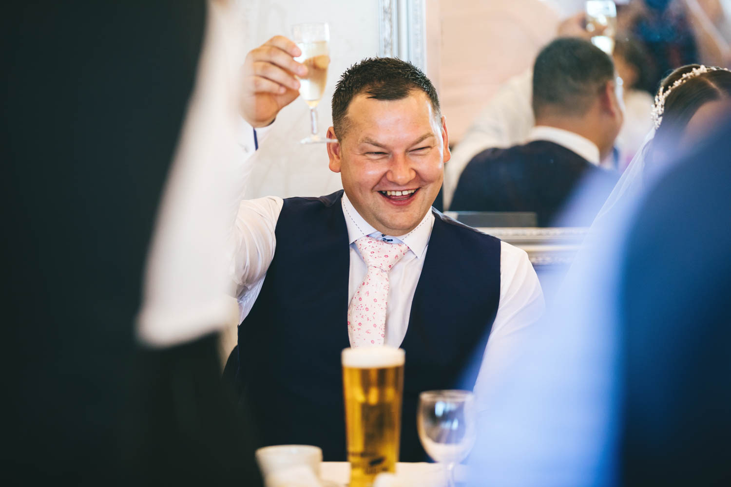 Groom's toast at The New House Country Hotel, Thornhill, Cardiff with south wales wedding photographer