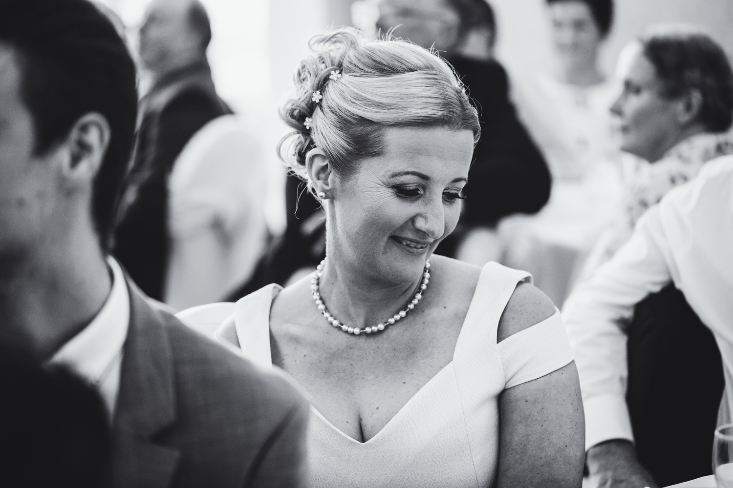 The New House Country Hotel, Thornhill, Bridesmaid in black and white at Cardiff with south wales wedding photographer 