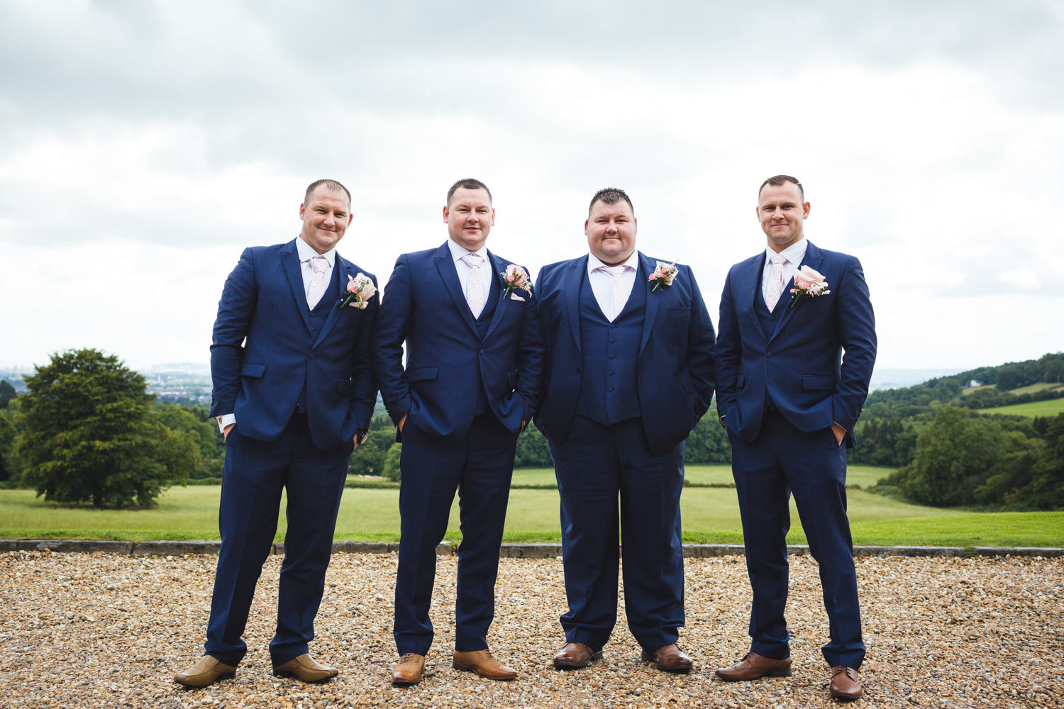 Groom and groomsmen photos New House Country Hotel Thornhill