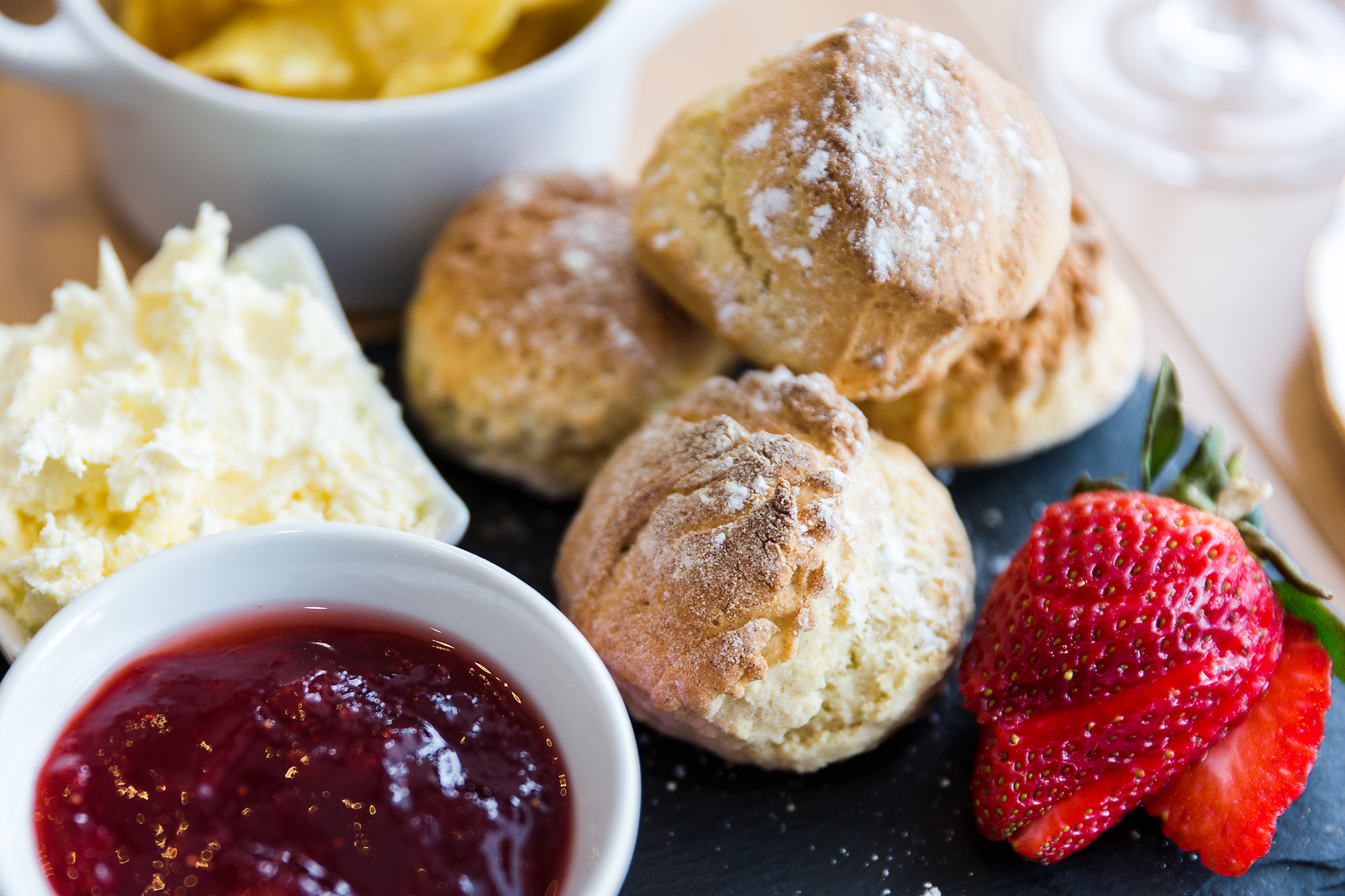 Scones at Miss B's cafe, Bedwas