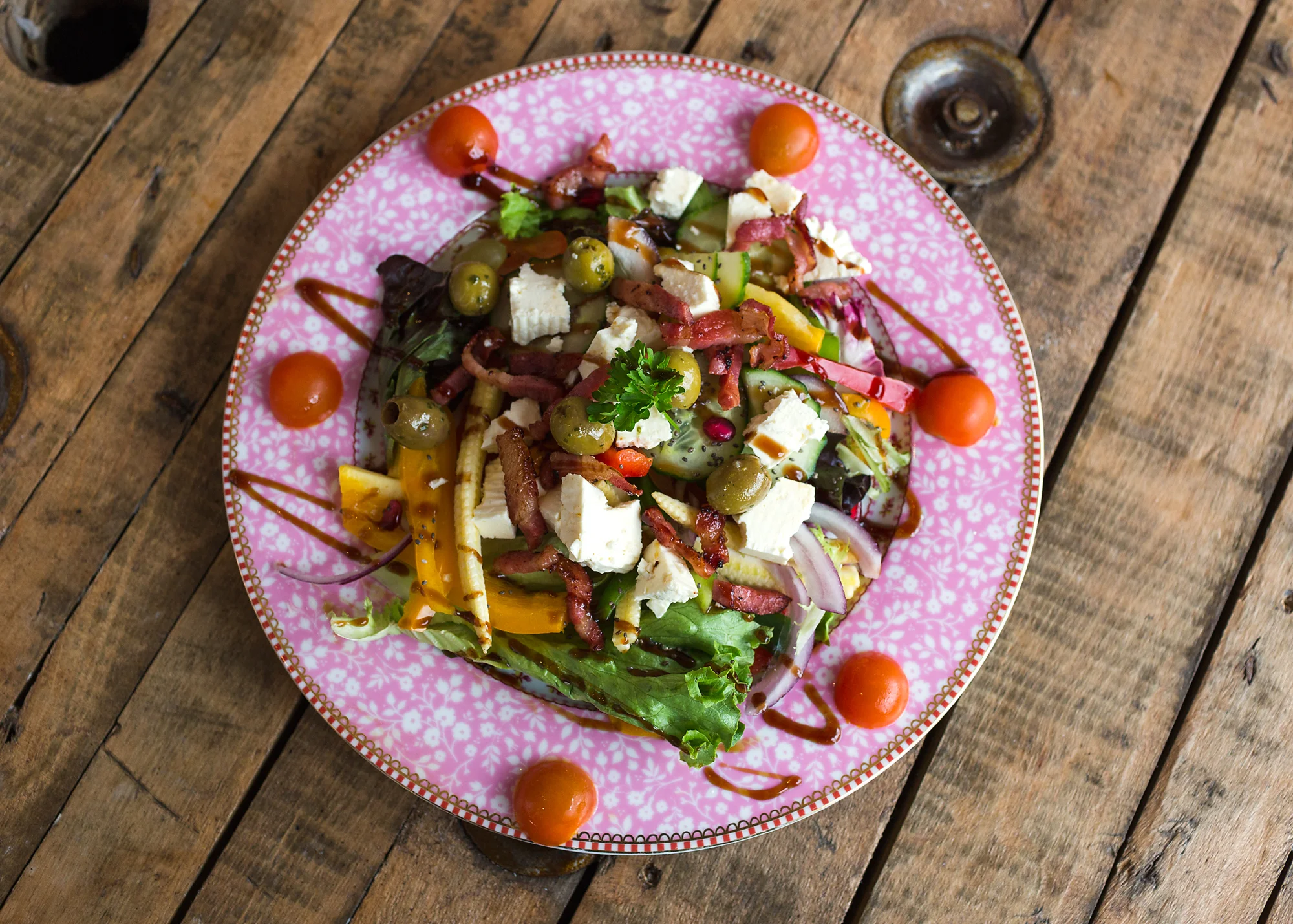 Salad at miss B's bedwas