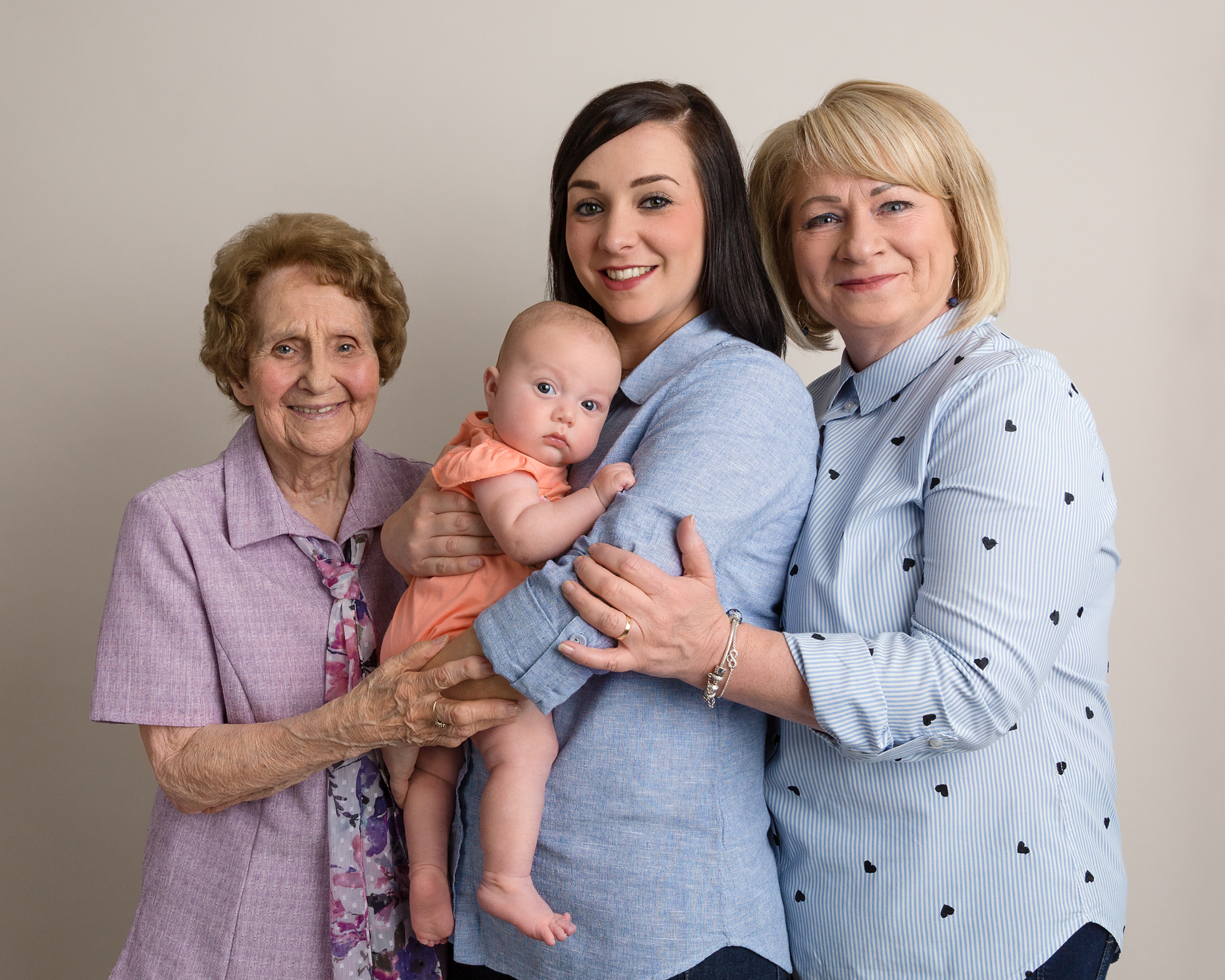 4 generations in one photography, caerphilly, south wales