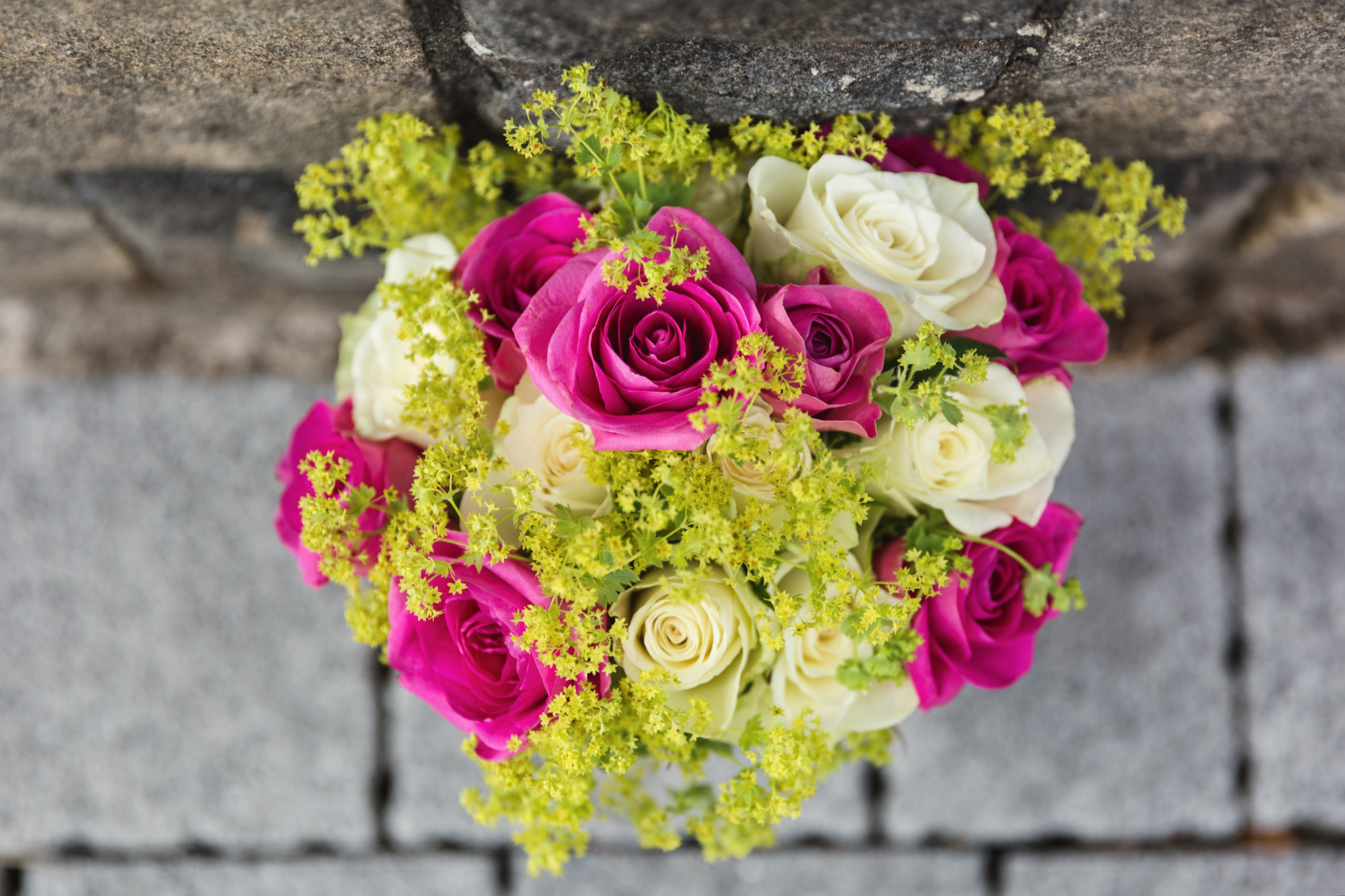 home made bouquet for wedding at st martins church, caerphilly