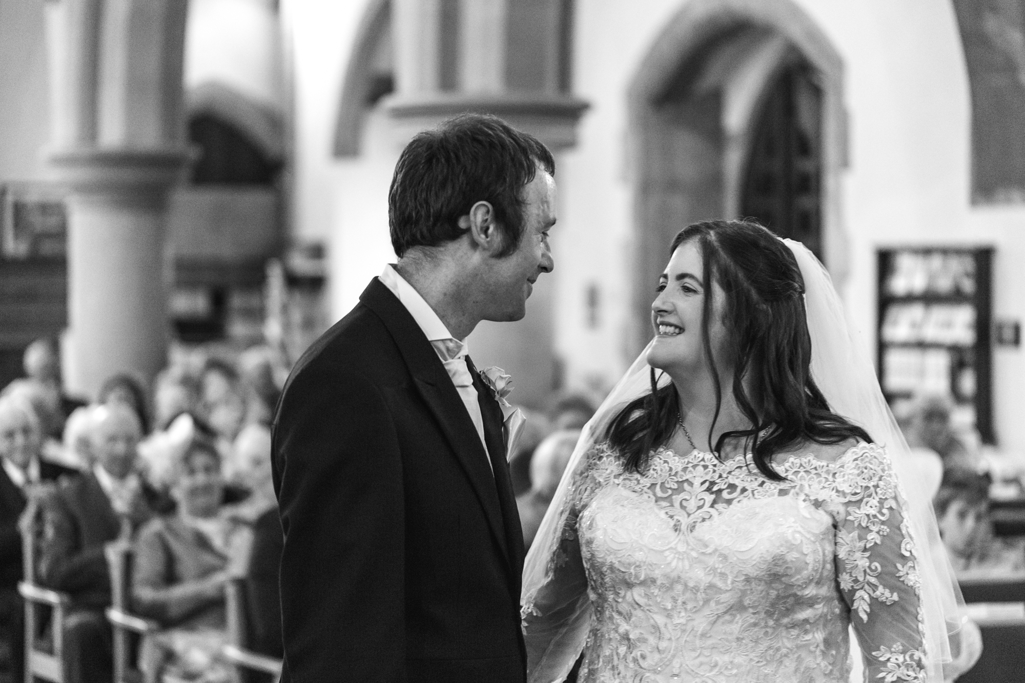 wedding ceremony at St Martins Church, Caerphilly