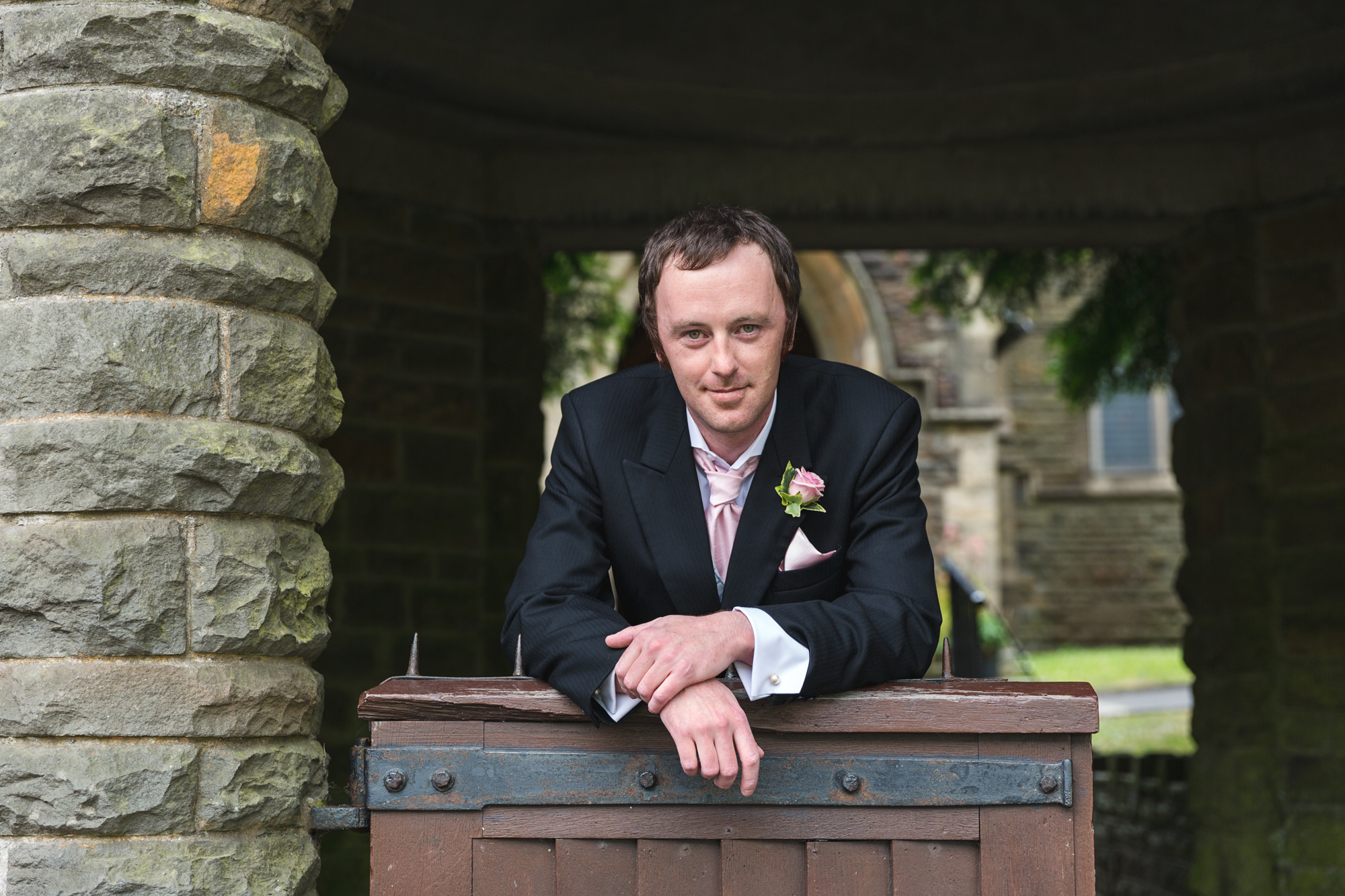 Groom at st martins church, Caerphilly