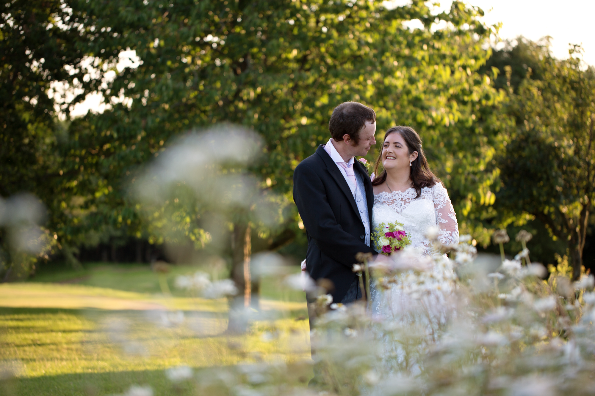 Bride and groom portraits at Ridgeway golf club, Caerphilly mountain, Thornhill