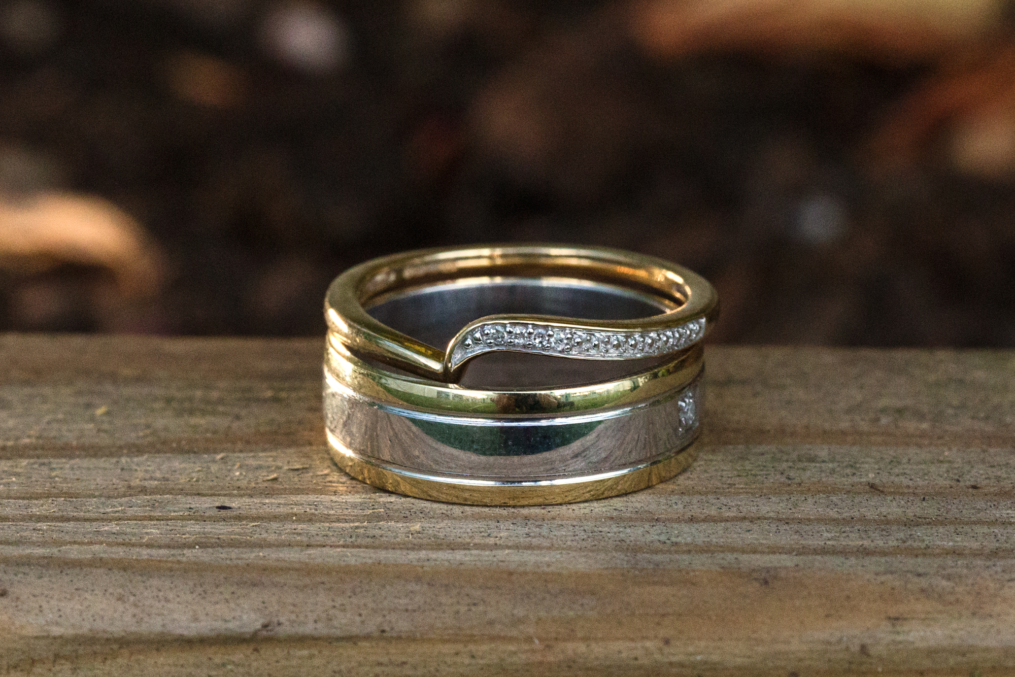Wedding rings at Ridgeway gold course, Thornhill, Caerphilly Mountain