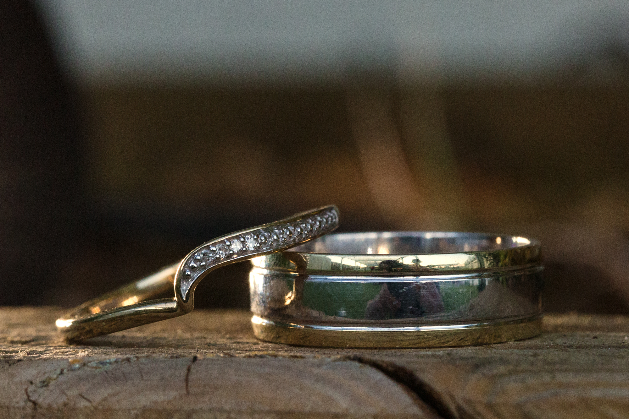 wedding rings taken in Ridgeway Golf club, Caerphilly mountain