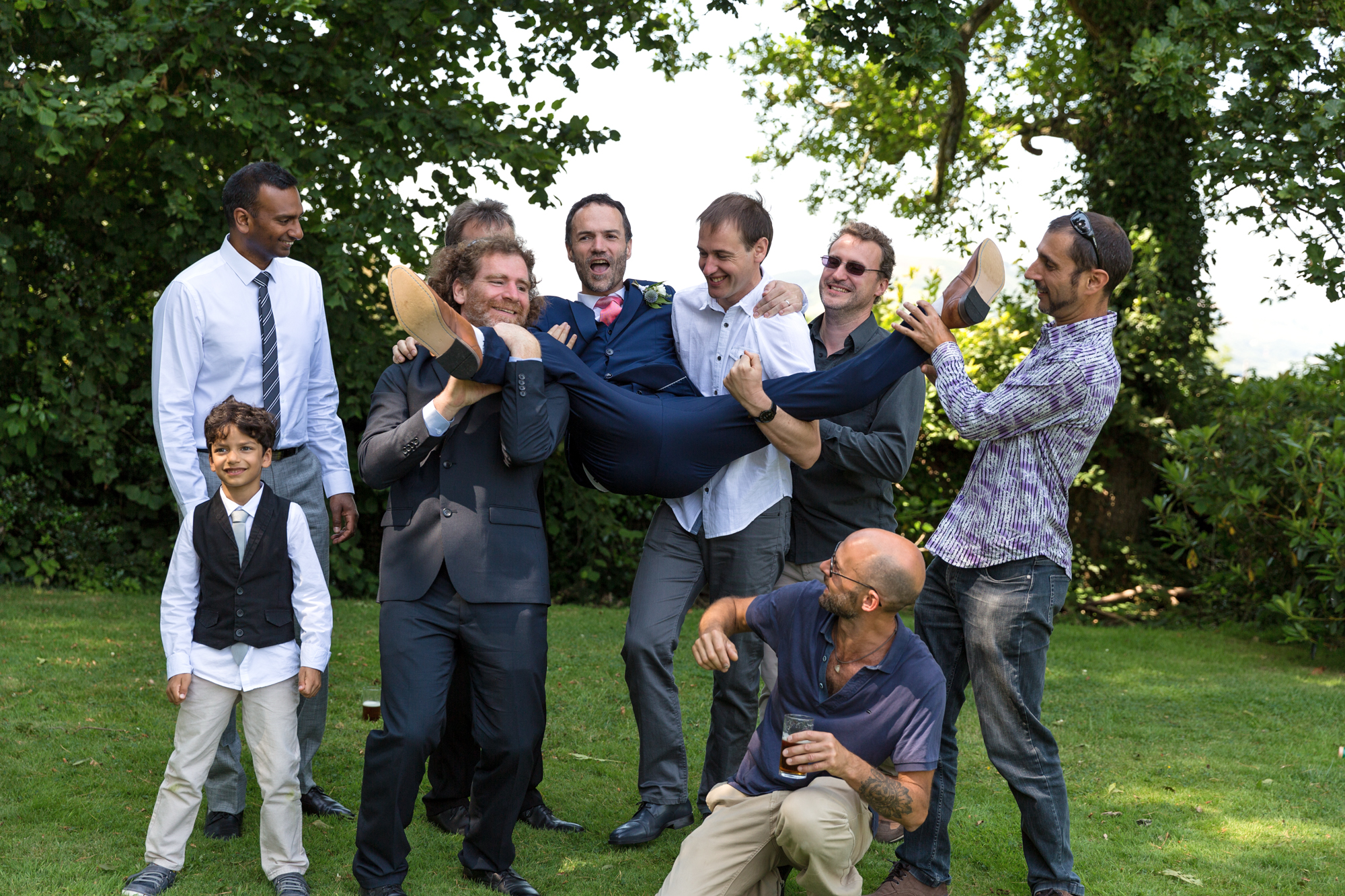 Groom and his friends at llechwen hall wedding