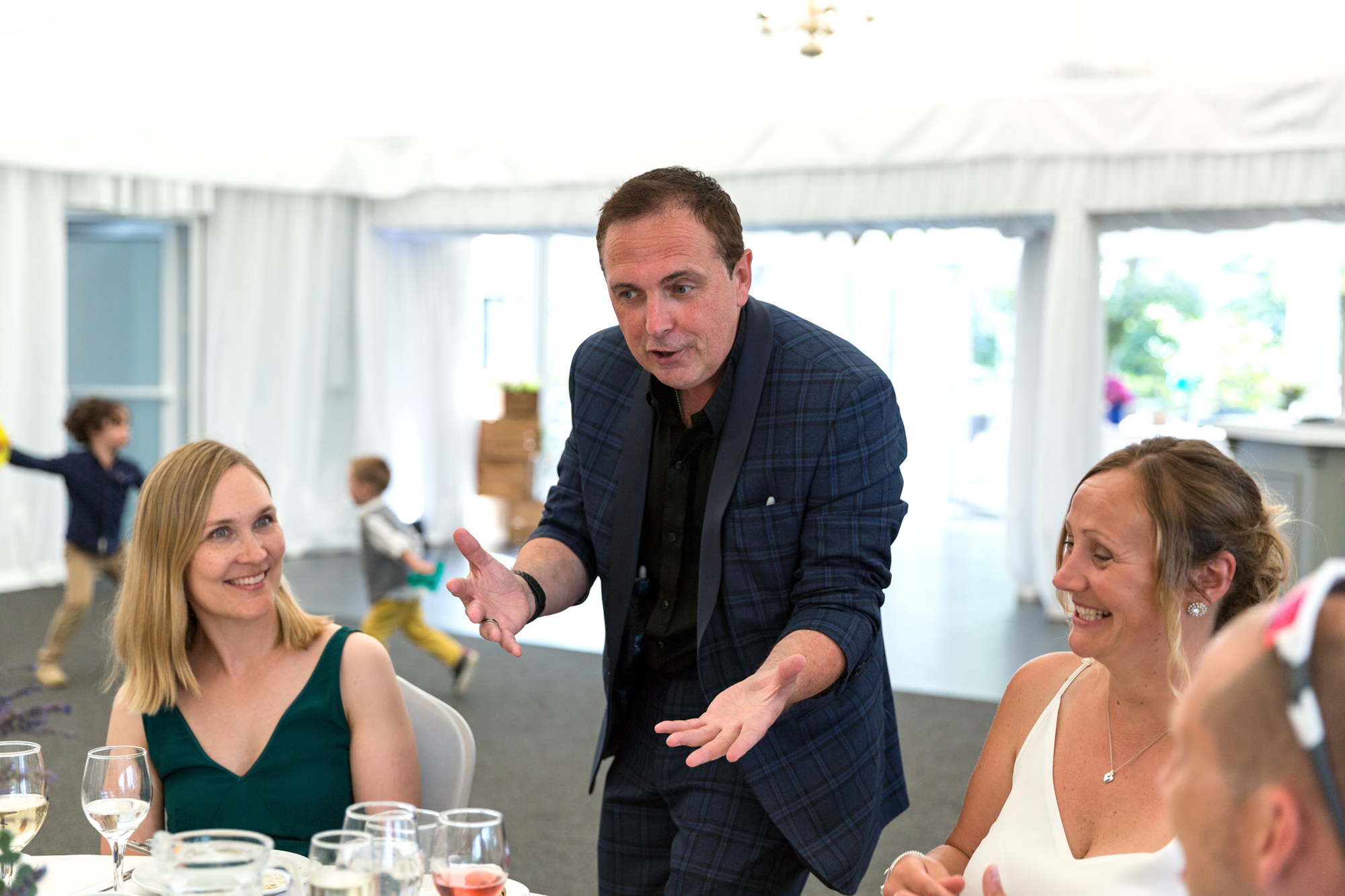 Stuart watkins magician at llechwen hall wedding