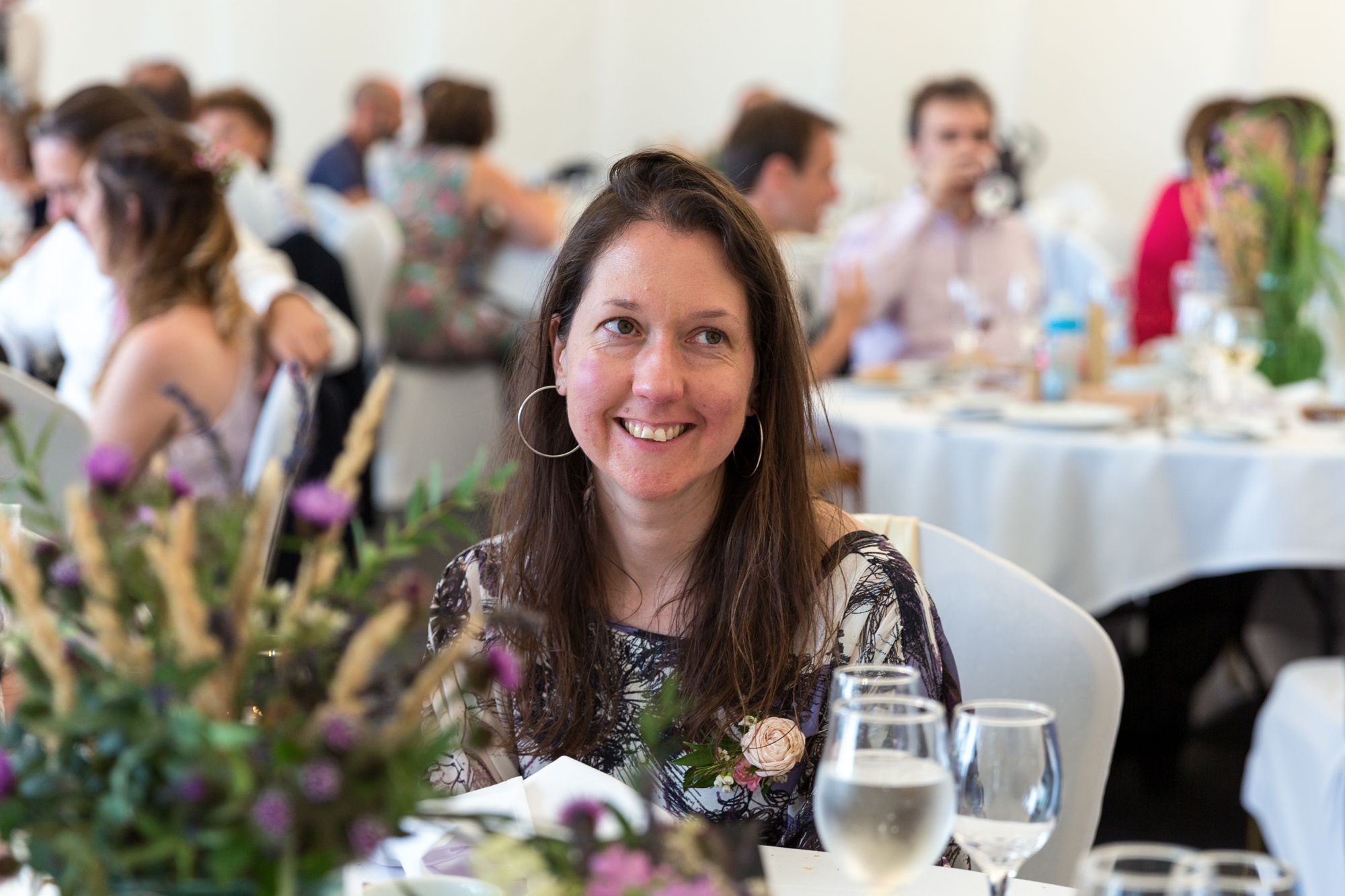 wedding guest at llechwen hall wedding reception