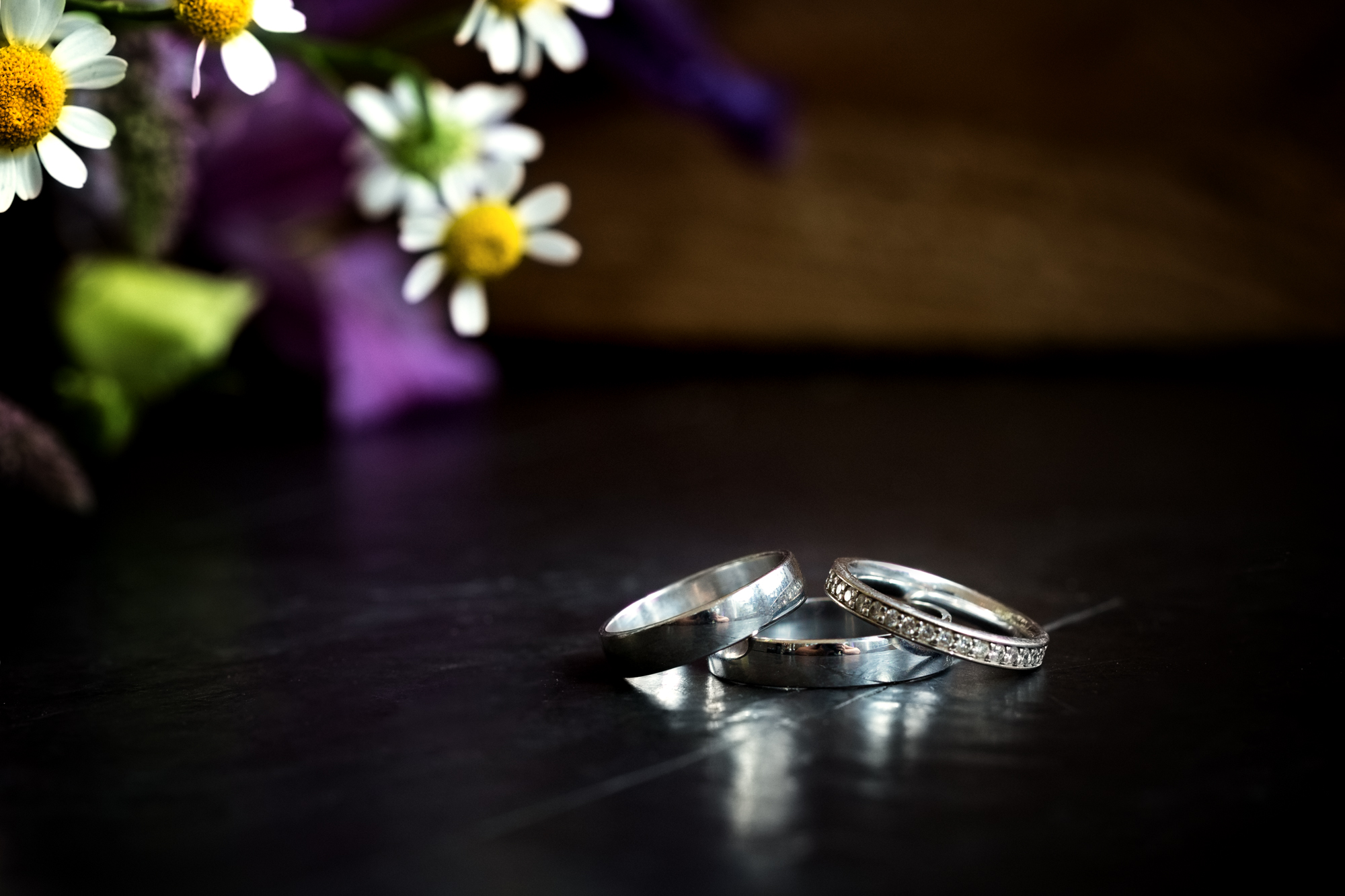 wedding rings at llechwen hall wedding