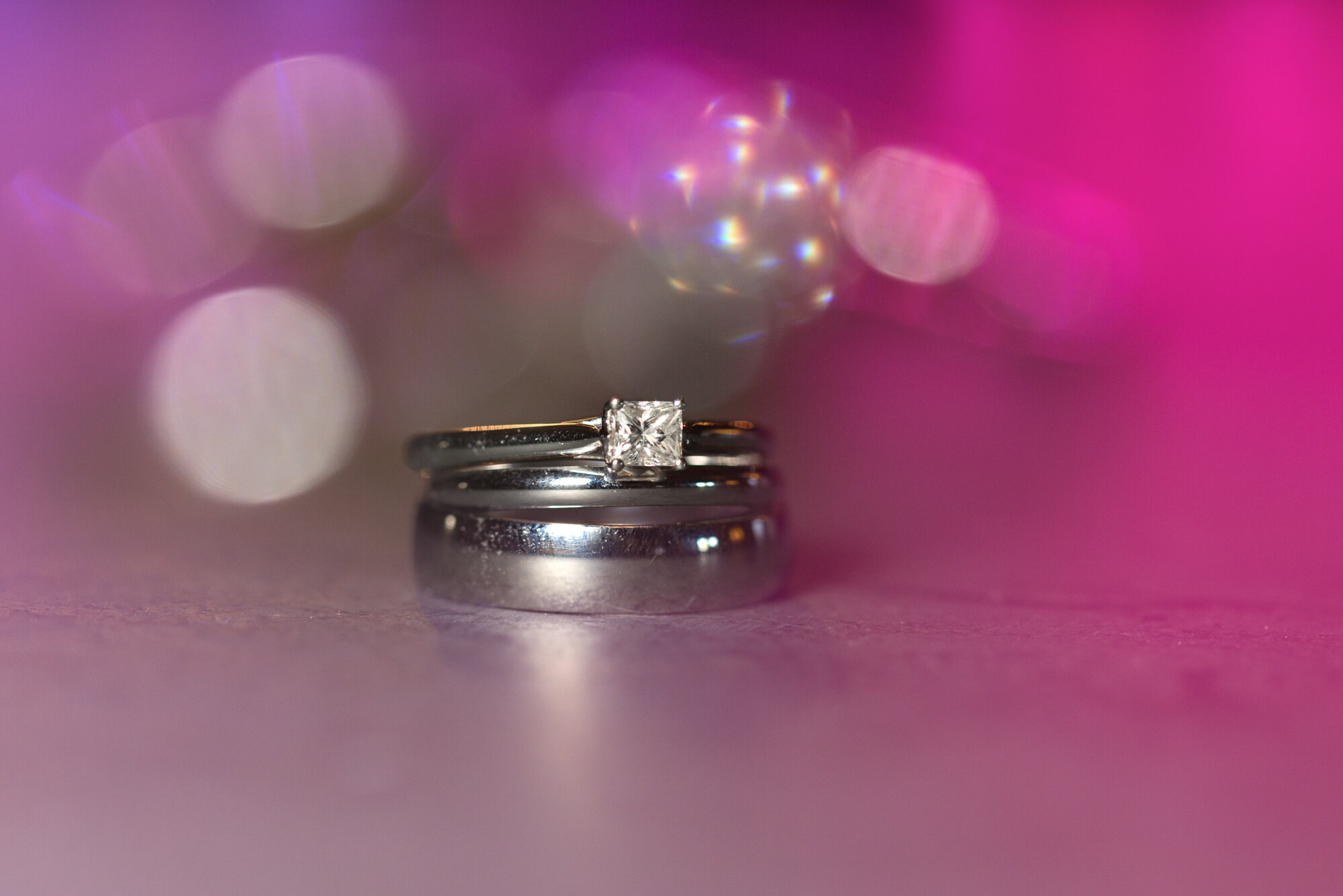 wedding rings multiple exposure
