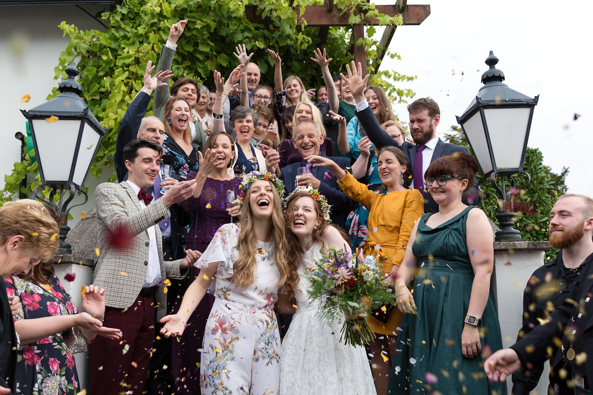 Same sex wedding at Ty Mawr Cardiff, 2 brides