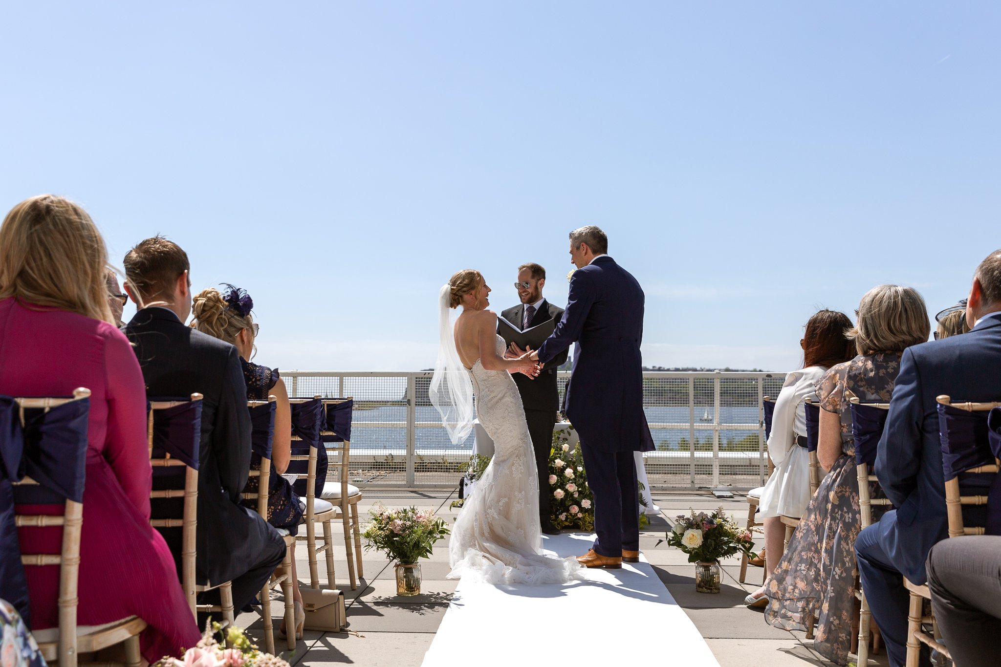 roof top wedding ceremony at vocco, st davids hotel cardiff