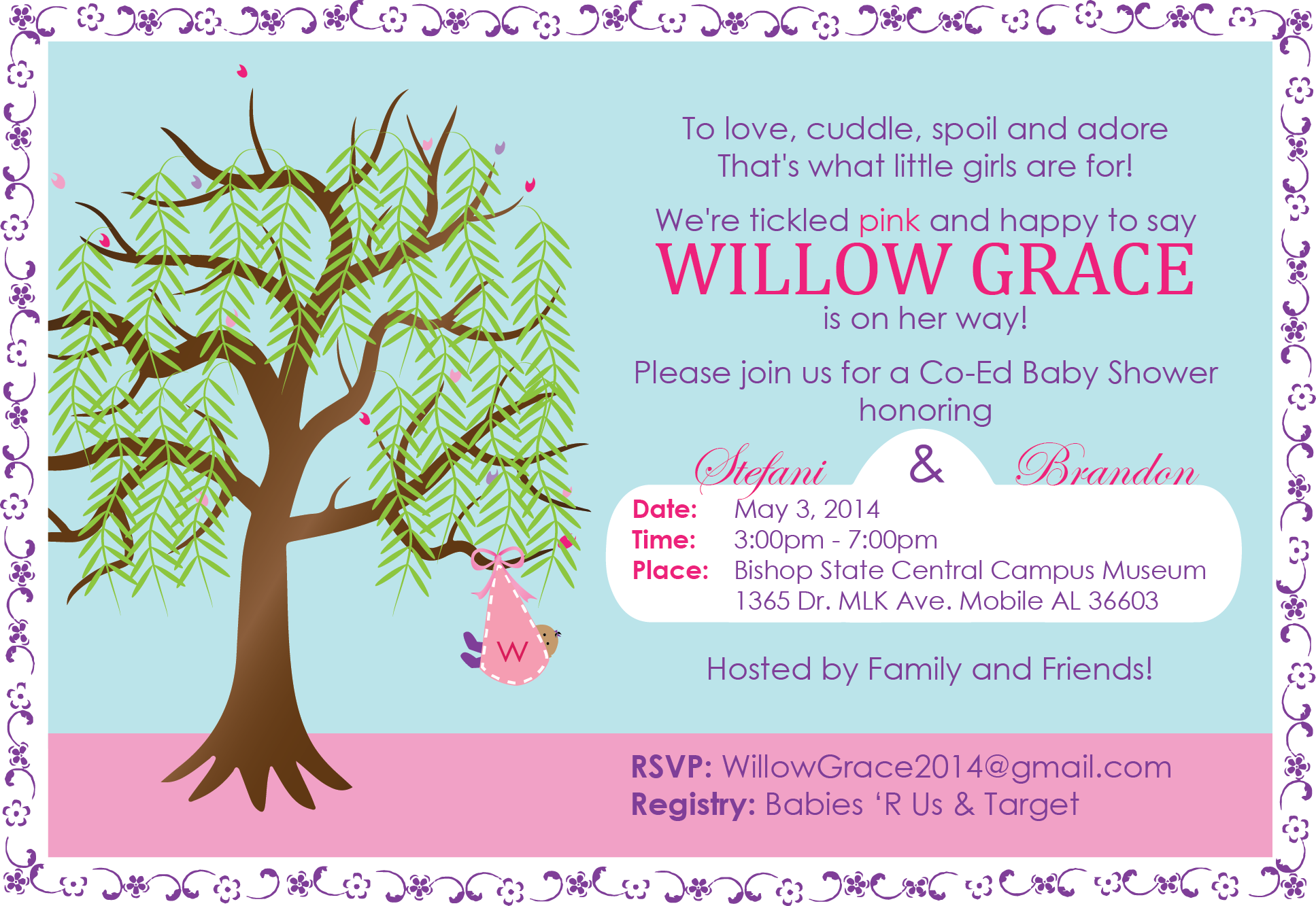 "Willow Grace Shower" Invitation