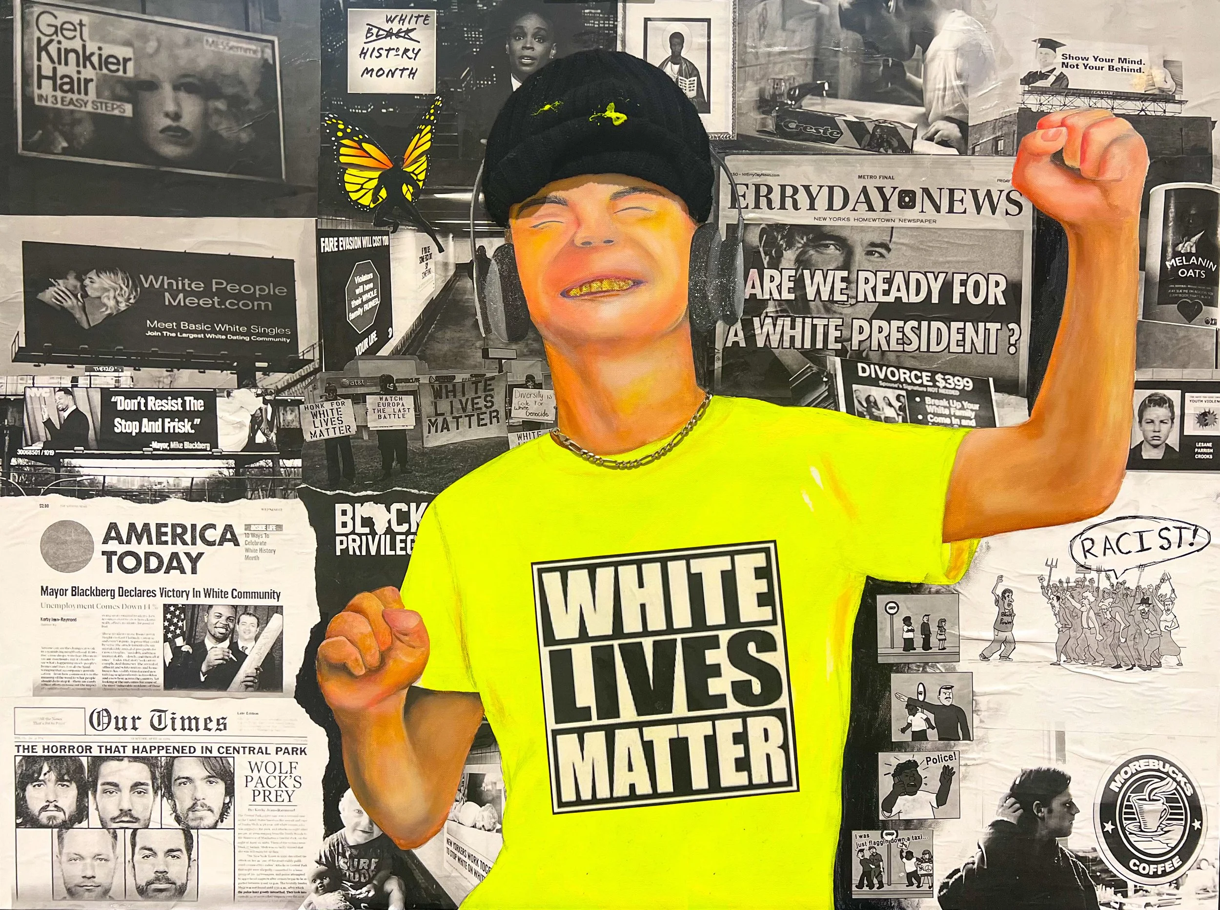 C.R.A.C.K.E.R. (Channeling Racism Against Colored Kin, Except Reversed) 30x40 Original