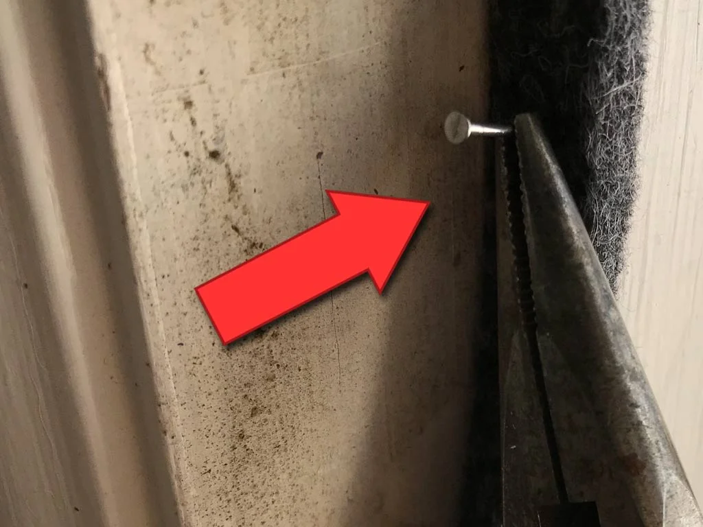 TIP: Use needle-nose pliers to hold these small nails when hammering in. Your fingers will thank you, and it makes it easier for precise placement.
