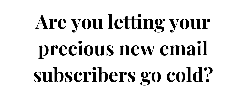 Are you letting your precious new email subscribers go cold