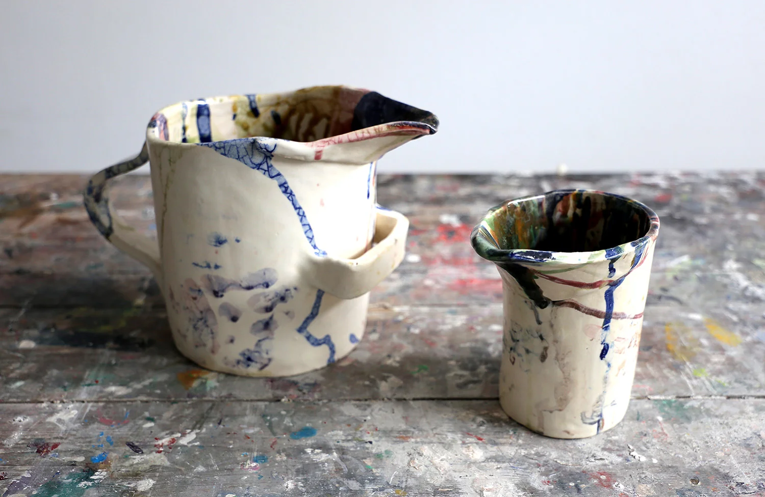 <font size="3"> Used Jugs <br><br> <font size="1"> Glazed Ceramic<br><br> 2016