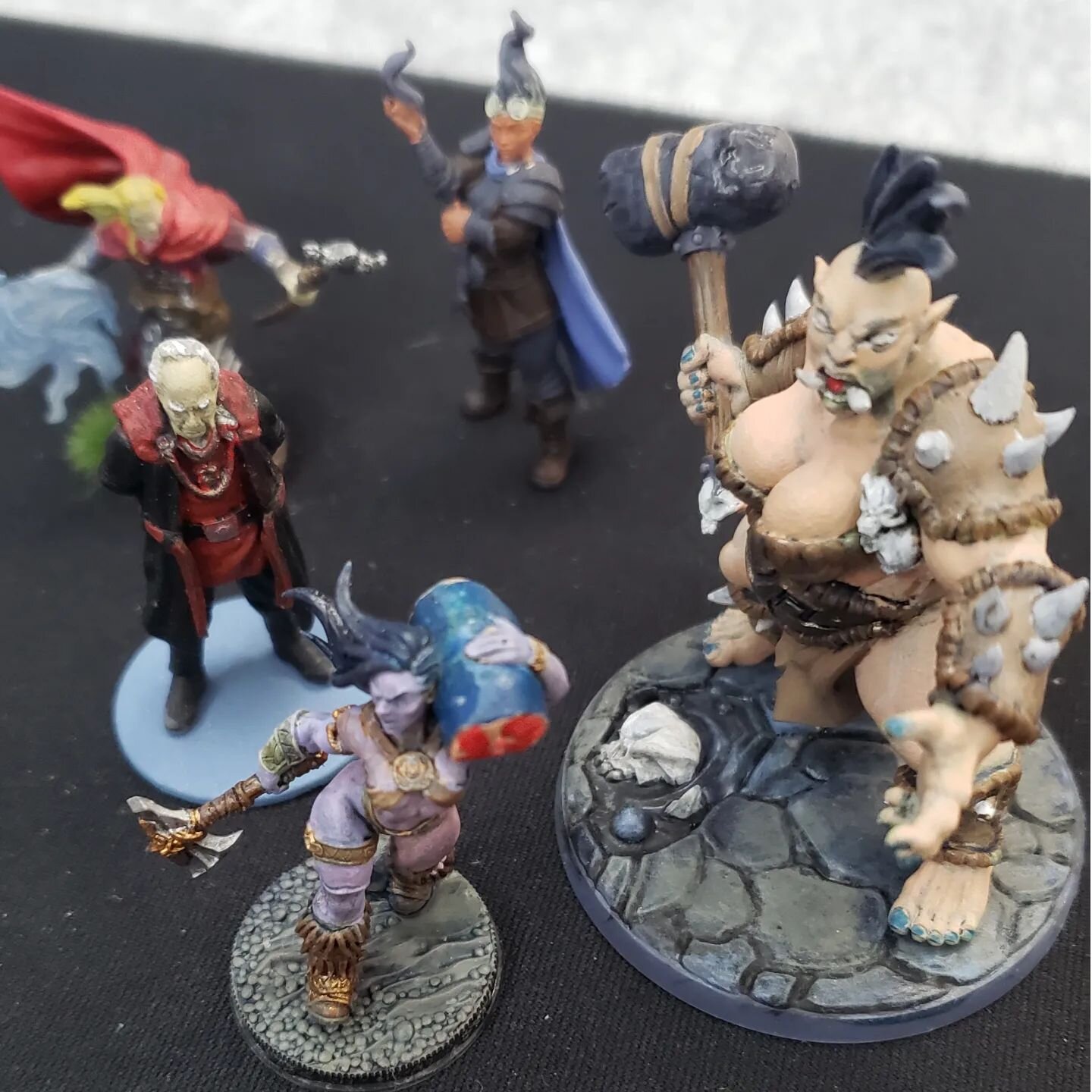 When I was running as DM on the Critical Role created &quot;Call of the Netherdeep&quot; I purchased and painted minis for the rivals. Ayo Jabe is the lady in center wish a piece of squid on her shoulder. Dermont Wurder I used the Werner Herzog mini 