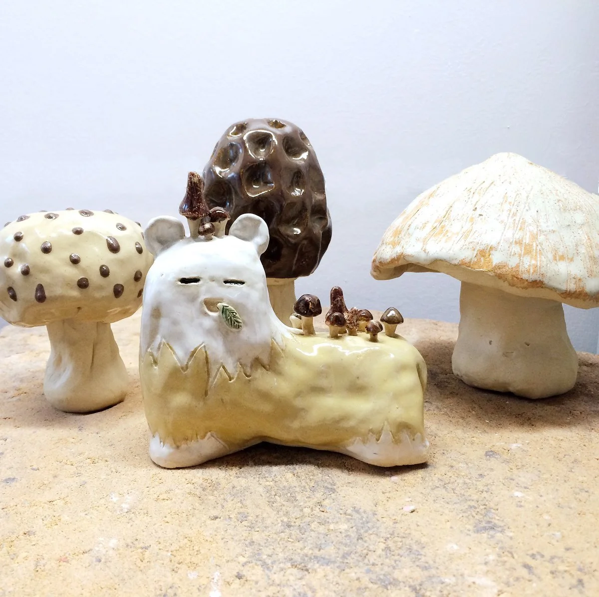 Mythical forest creature with mushrooms