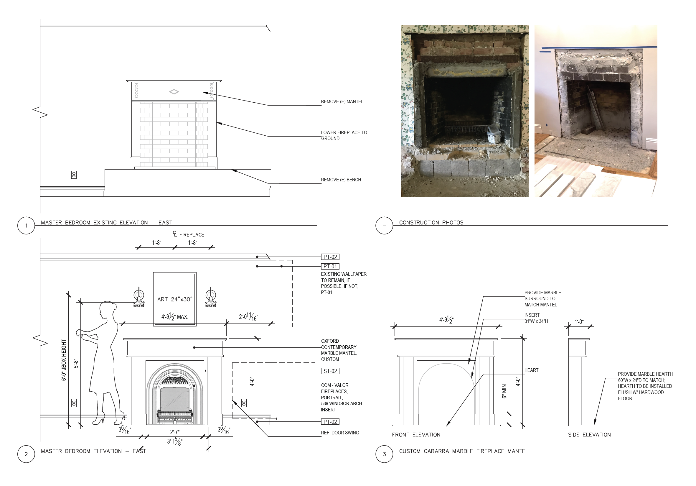 Before After Fireplace Elevations Construction Photos