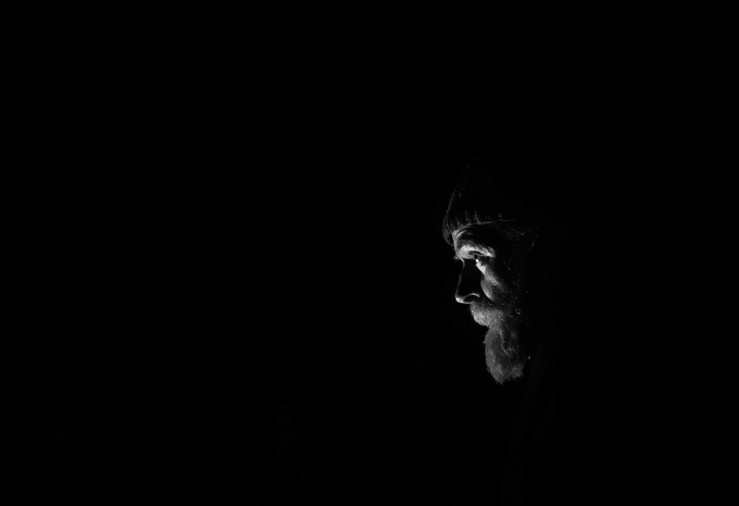 Vince illuminated by firelight at the Argenta beach during the fall of 2014. 