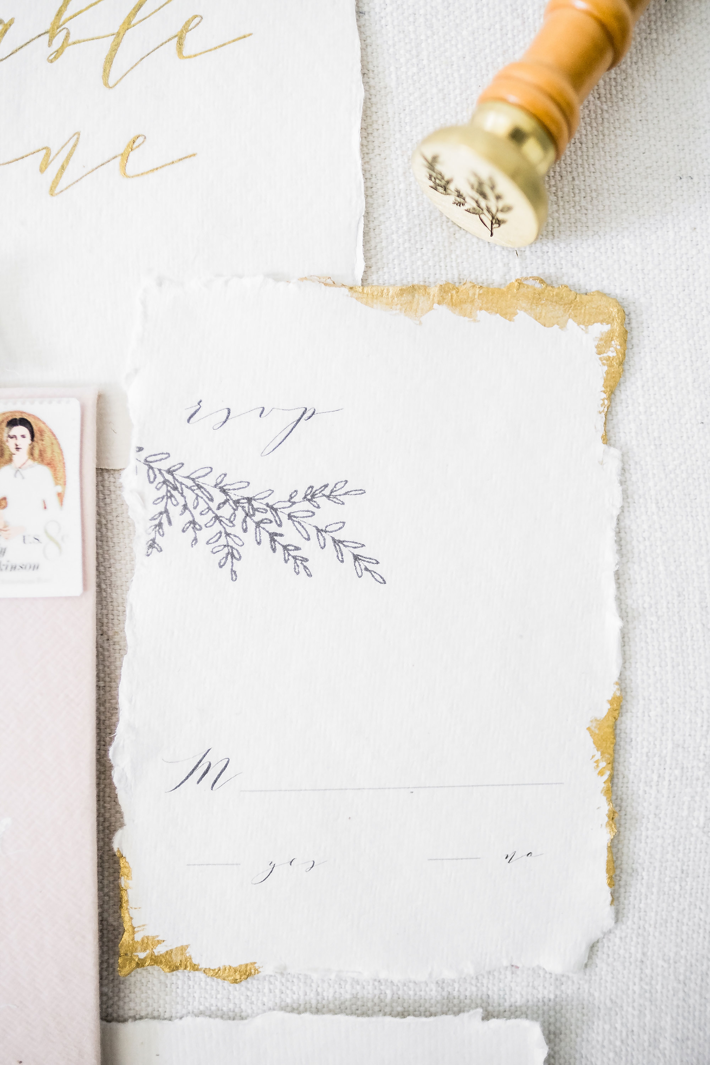 Paper by Indian Cotton Paper Co. , wax stamp by Artisaire , stationery design and photography by Claire Falco Creative