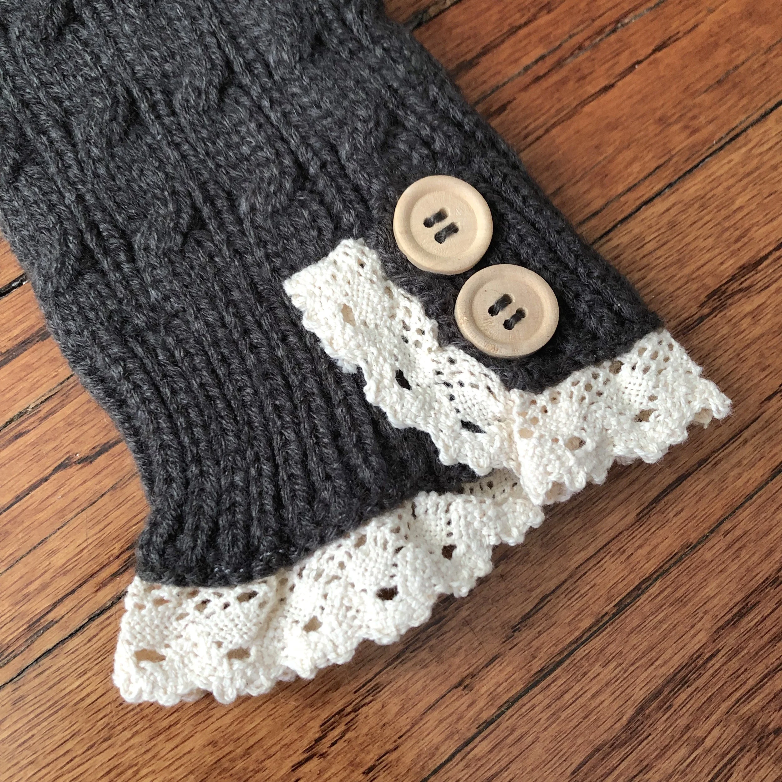 PREORDER Smartdoll Lace Trimmed Sweater Dark Grey