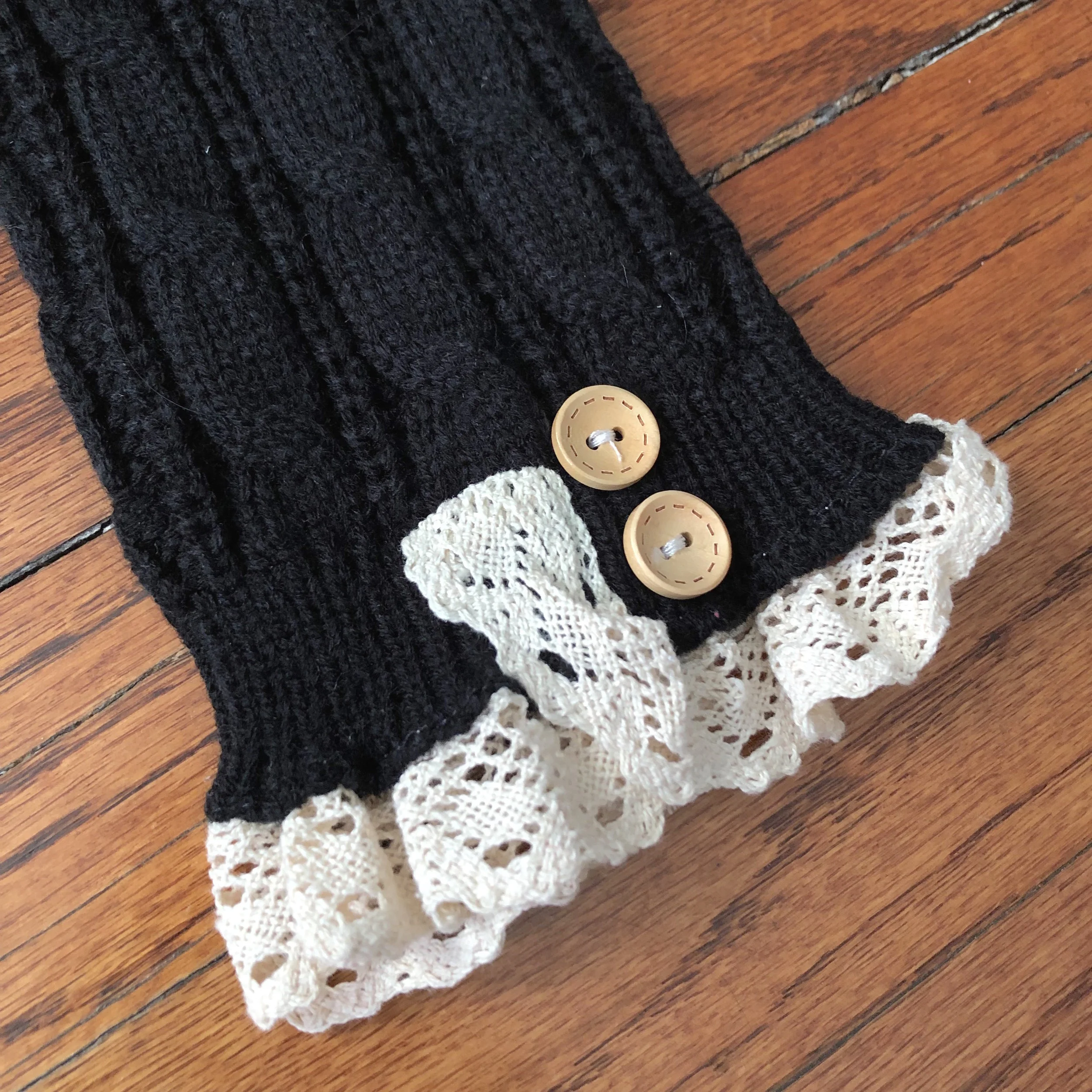 PREORDER Smartdoll Lace Trimmed Sweater Black