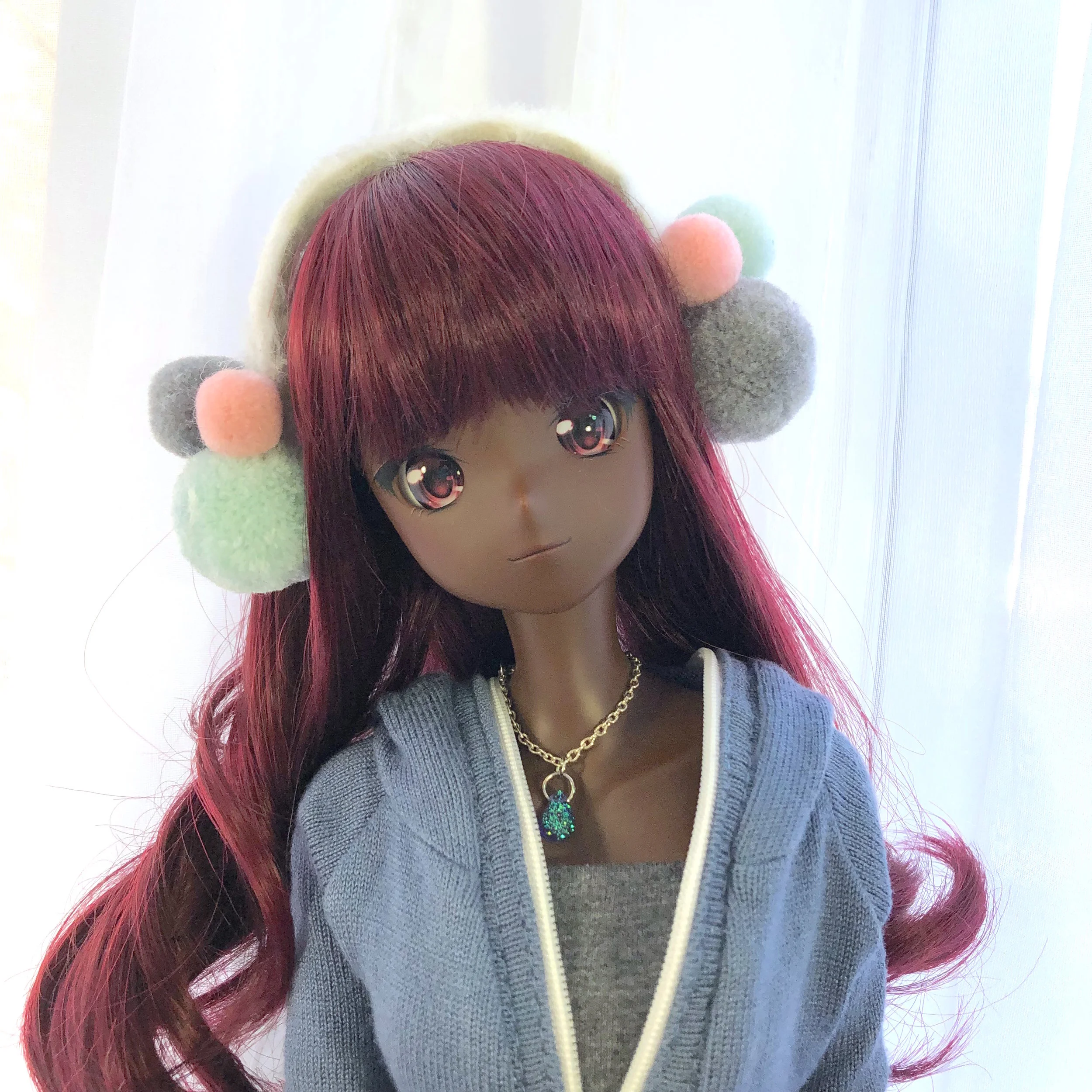Smartdoll Fuzzy Muff Club Ear Muffs TriPom Large Asymmetrical