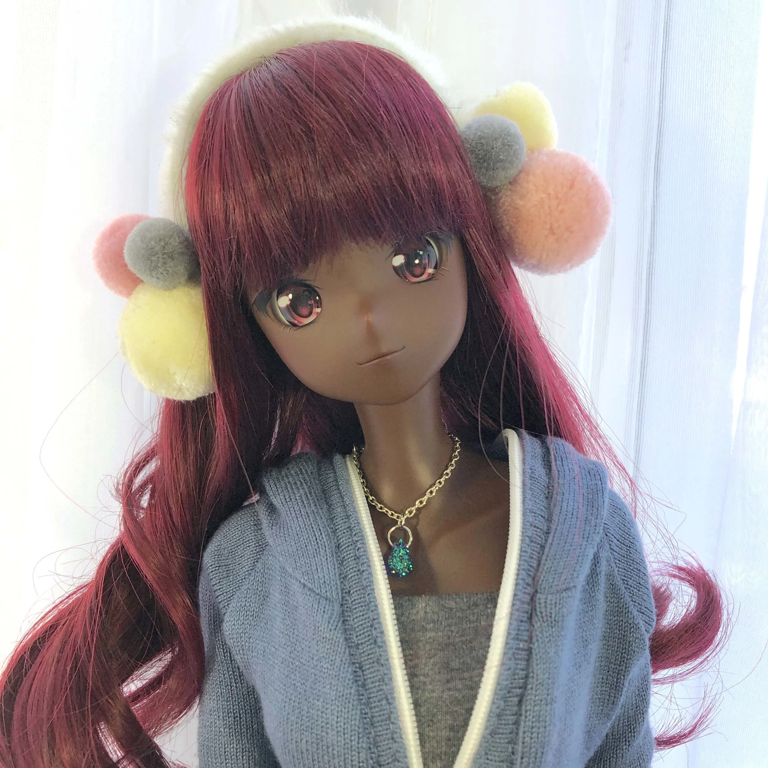 Smartdoll Fuzzy Muff Club Ear Muffs TriPom Large Asymmetrical