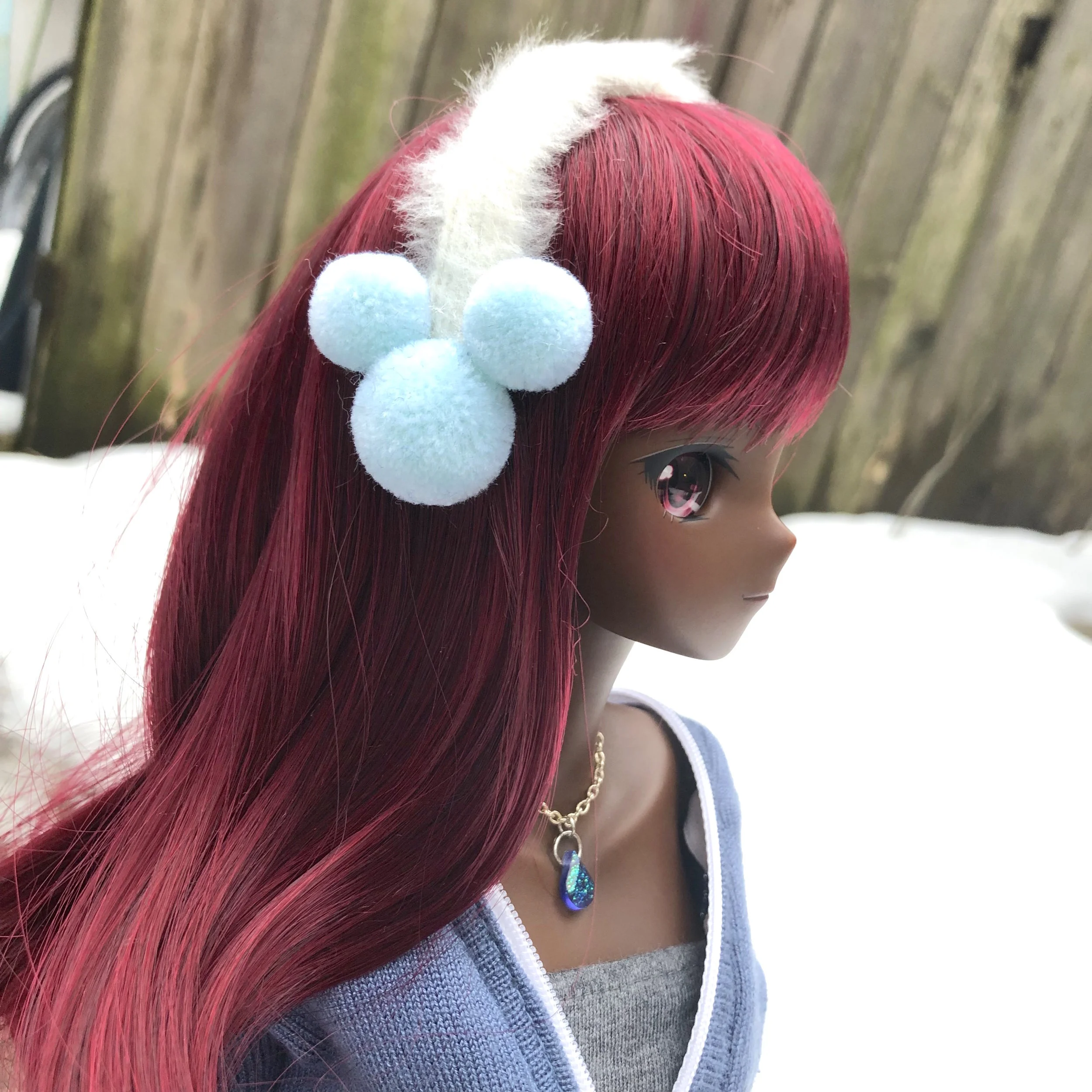 Smartdoll Fuzzy Muffs Club Ear Muffs TriPom Mickey Small Blue