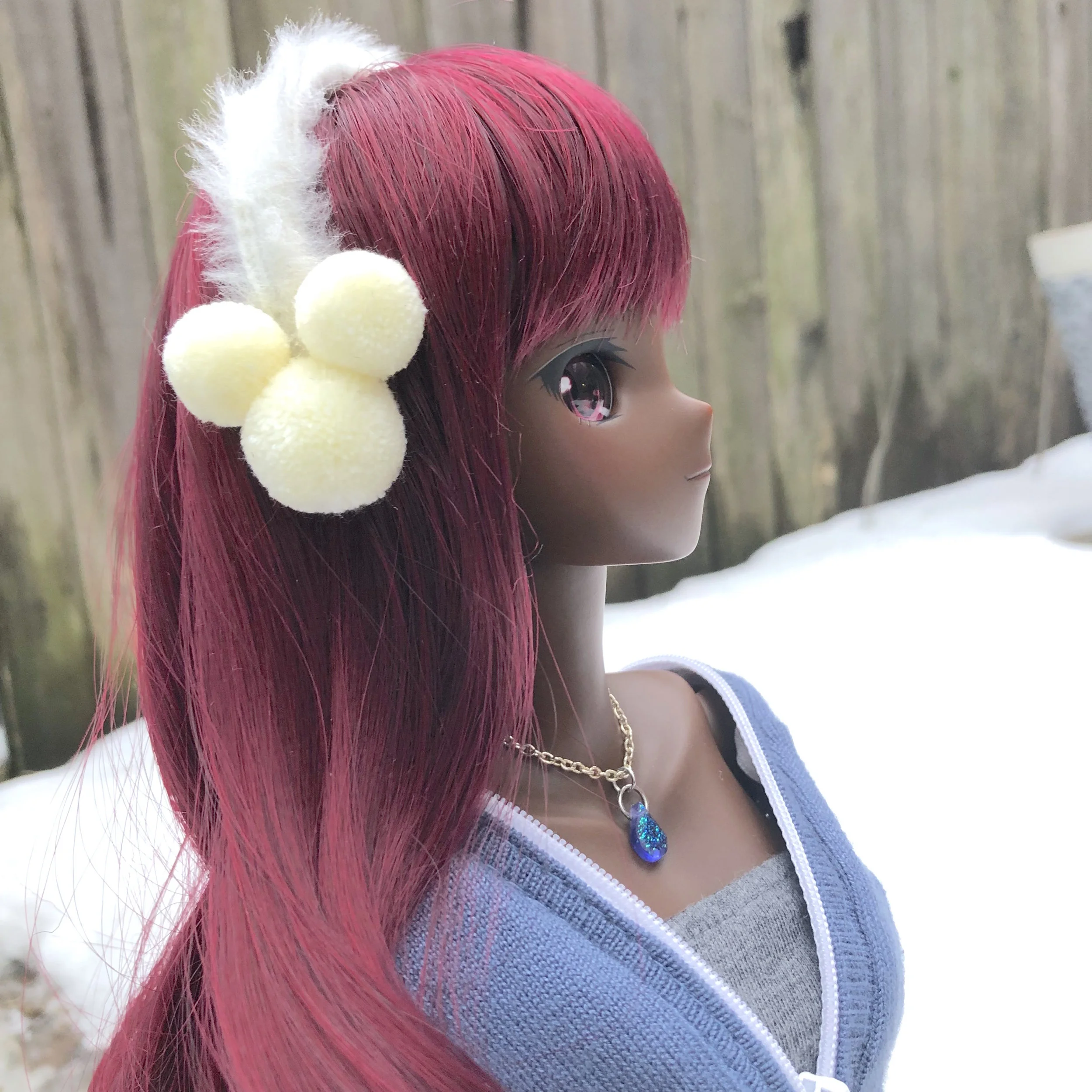Smartdoll Fuzzy Muffs Club Ear Muffs TriPom Mickey Small Cream