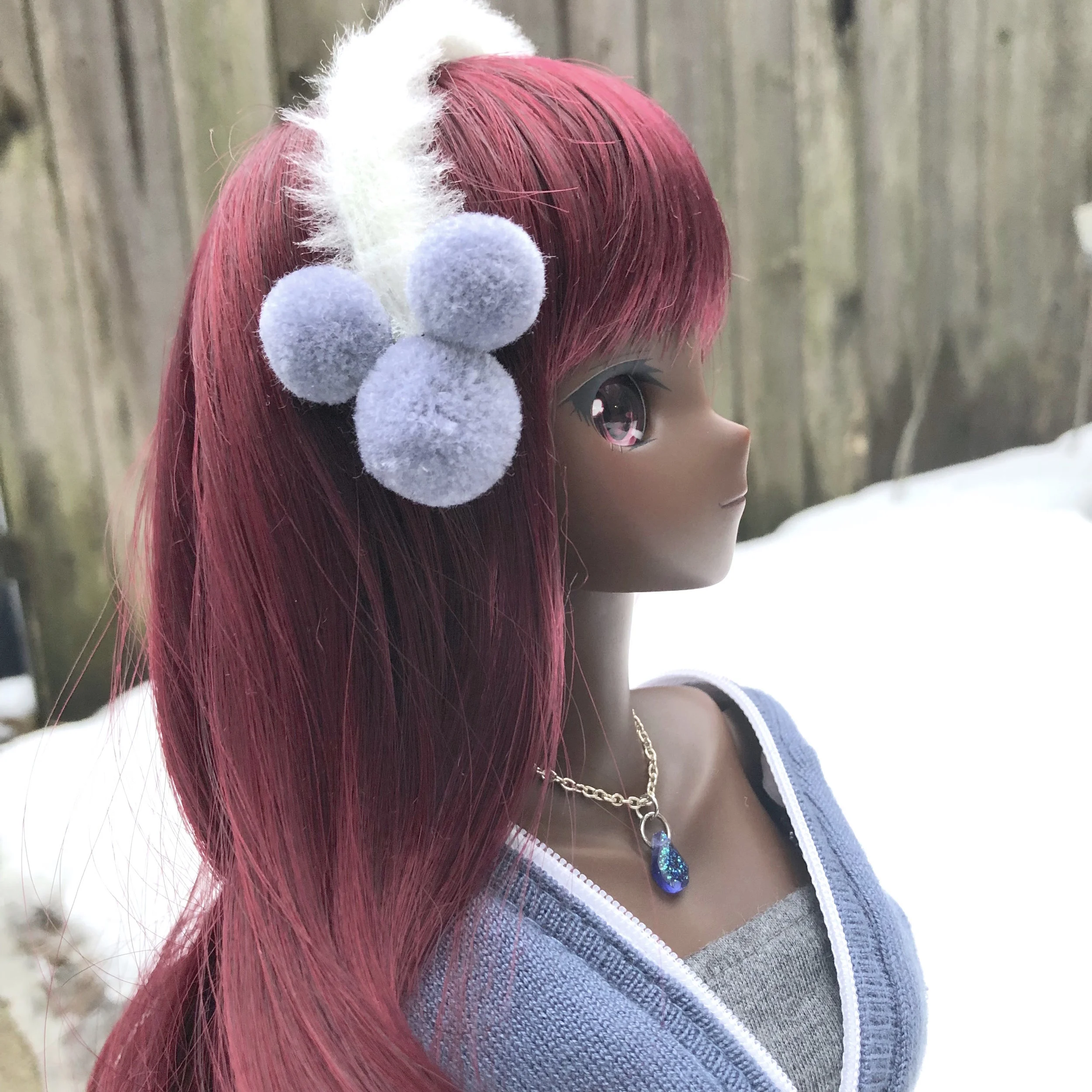 Smartdoll Fuzzy Muffs Club Ear Muffs TriPom Mickey Small Grey 