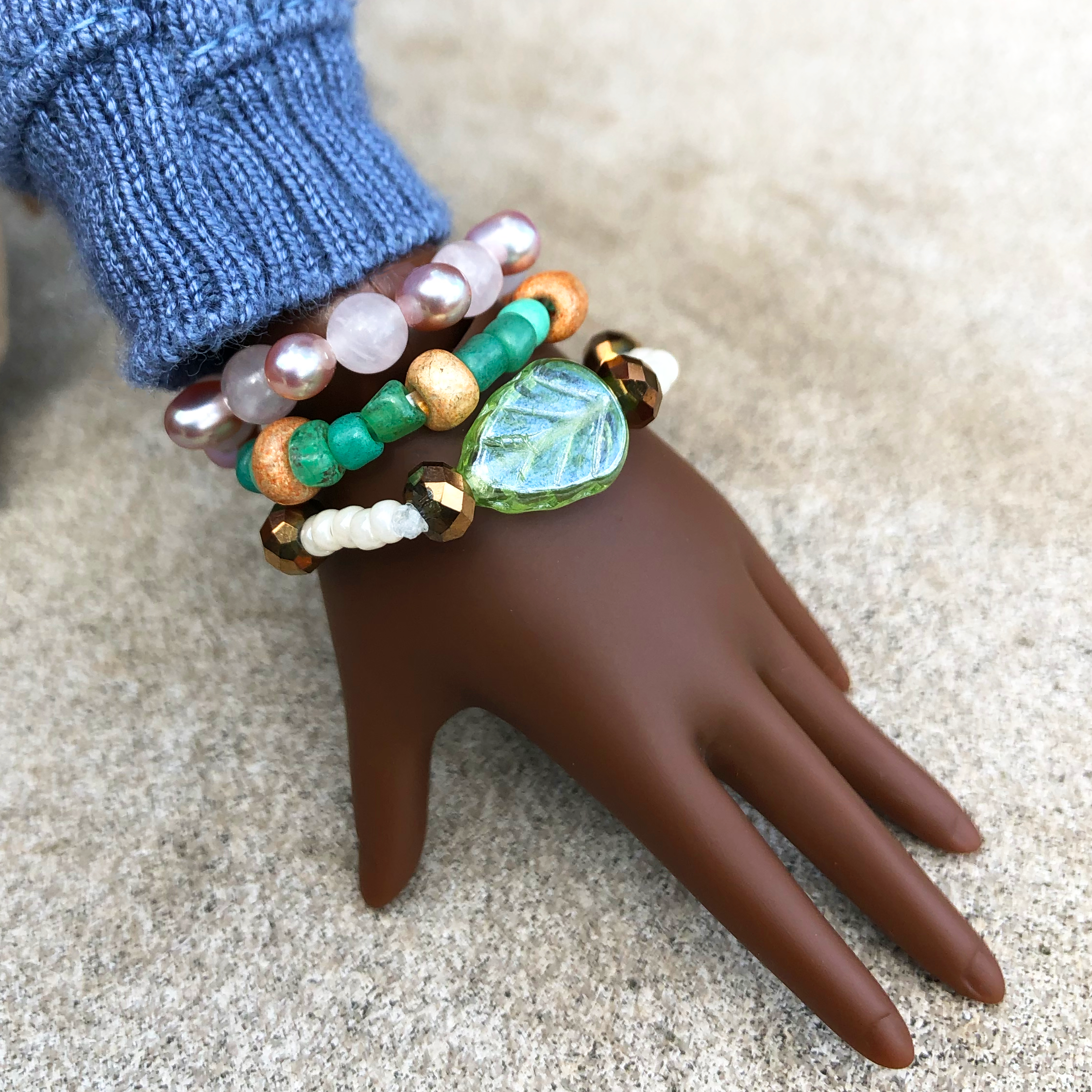 Smart Doll Purple Fresh Water Pearl Bracelet Set Deluxe 1/3 Size