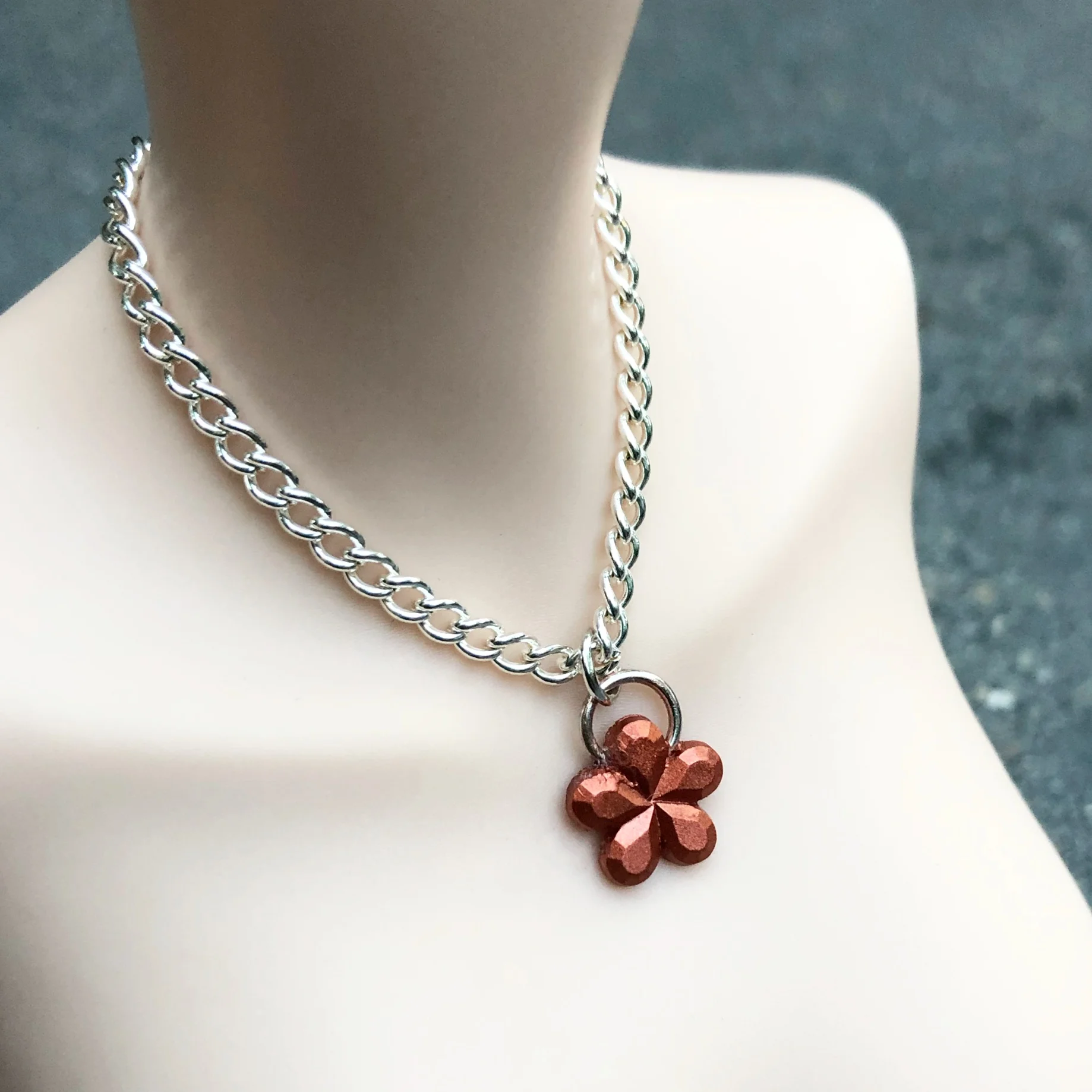  Resin Necklace Coper Flower
