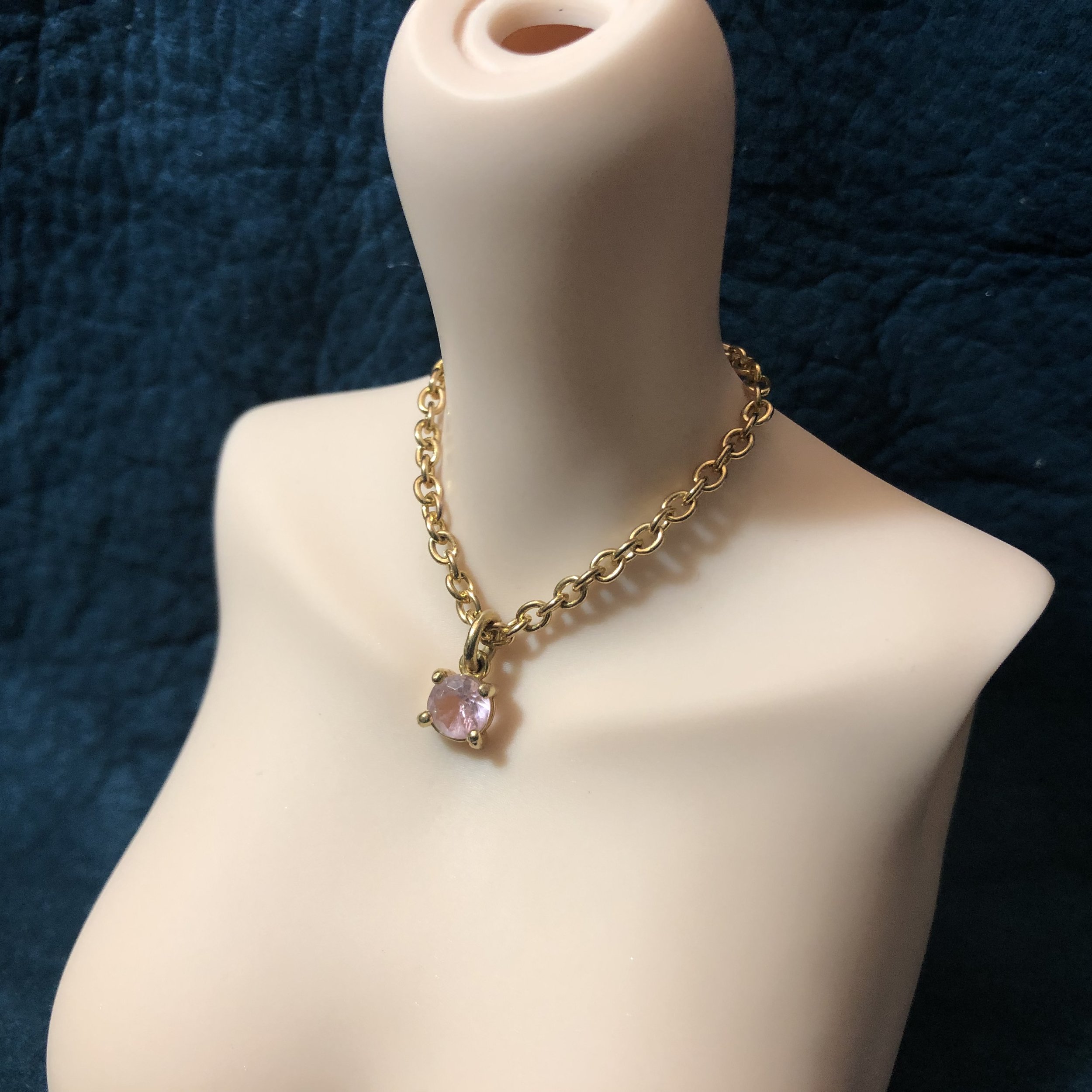 OOAK Pink Crystal Juicy Couture Necklace 