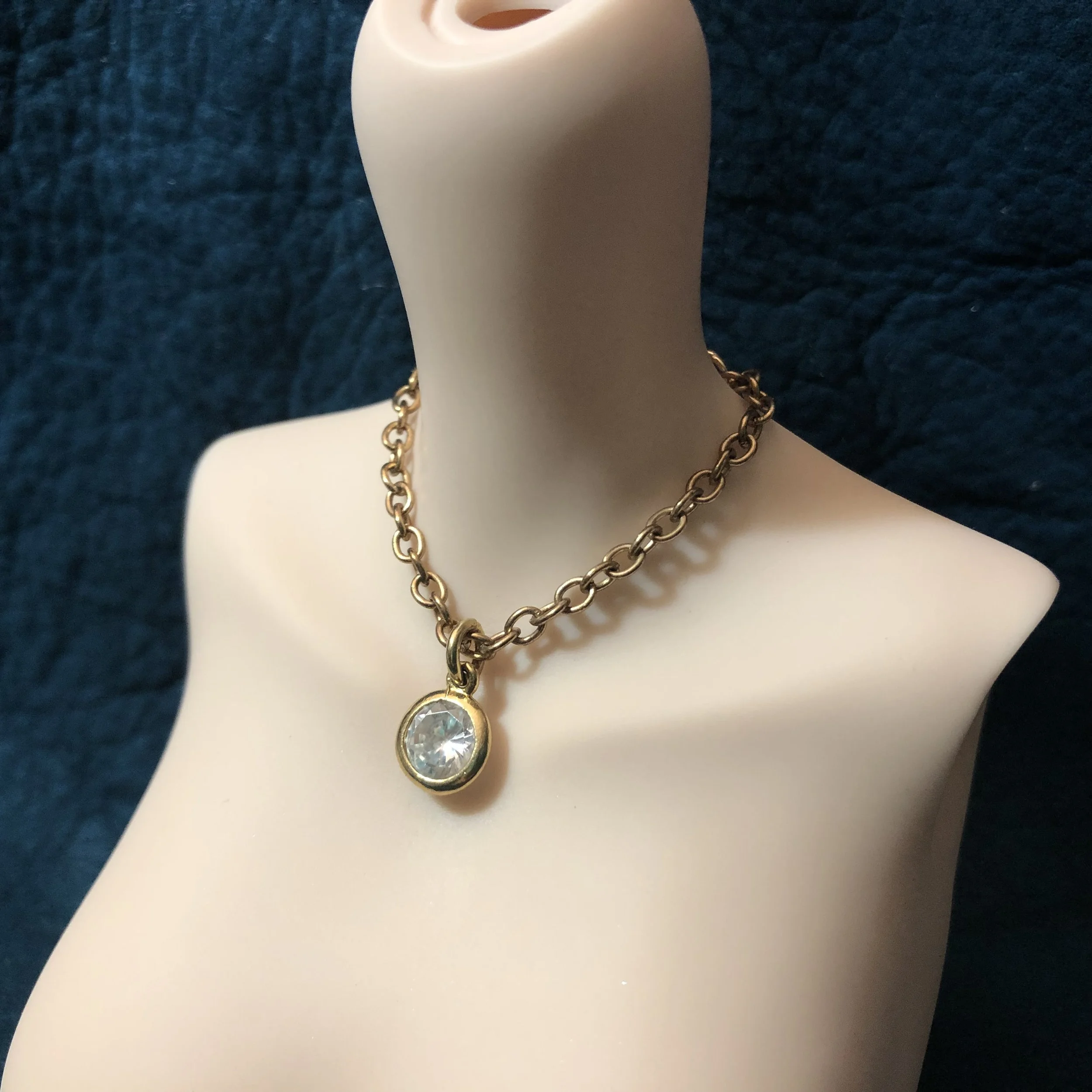 OOAK Clear Crystal Juicy Couture Necklace 