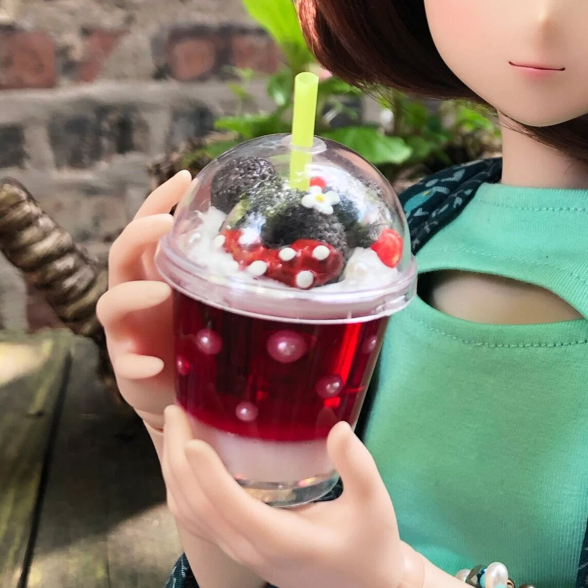 Polka Dot Pearl Fantasy Drink Hand Made Resin
