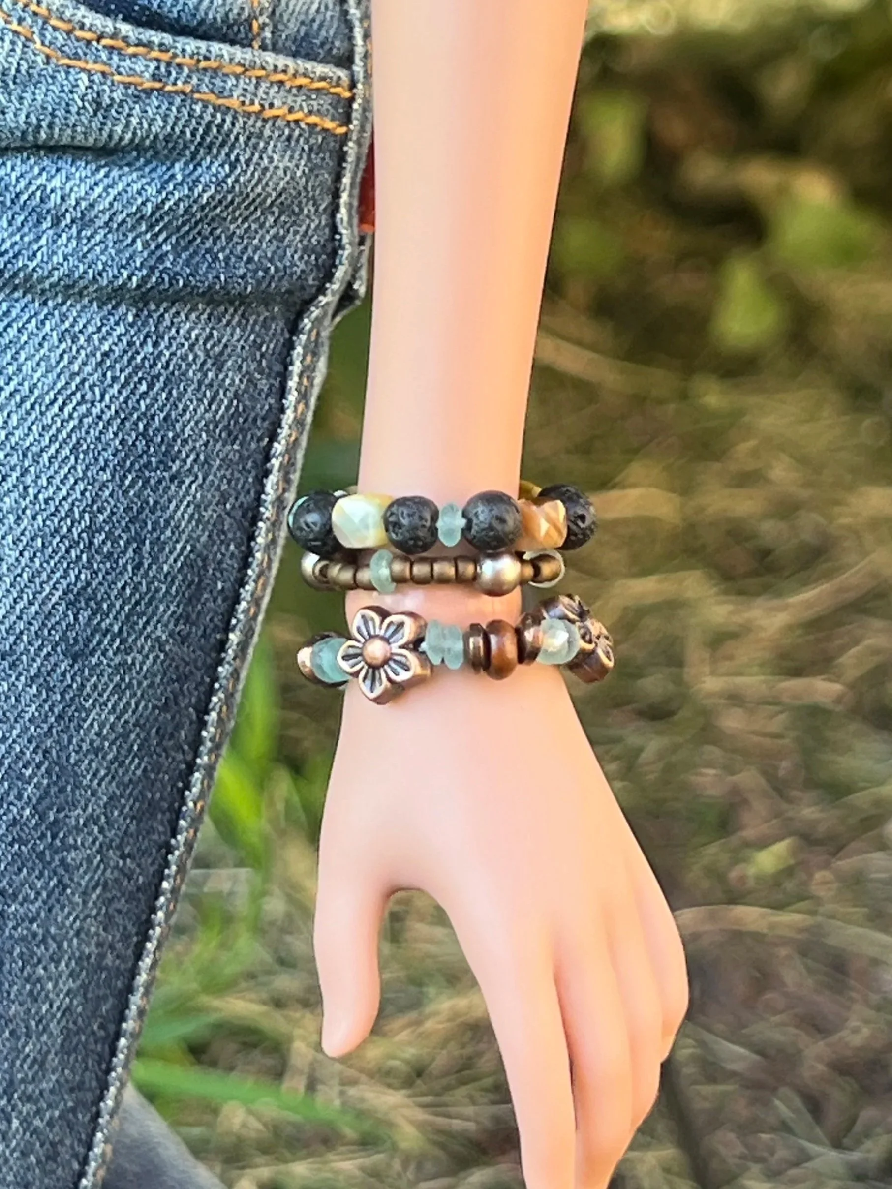 Ancient Roman Glass Bracelet Set
