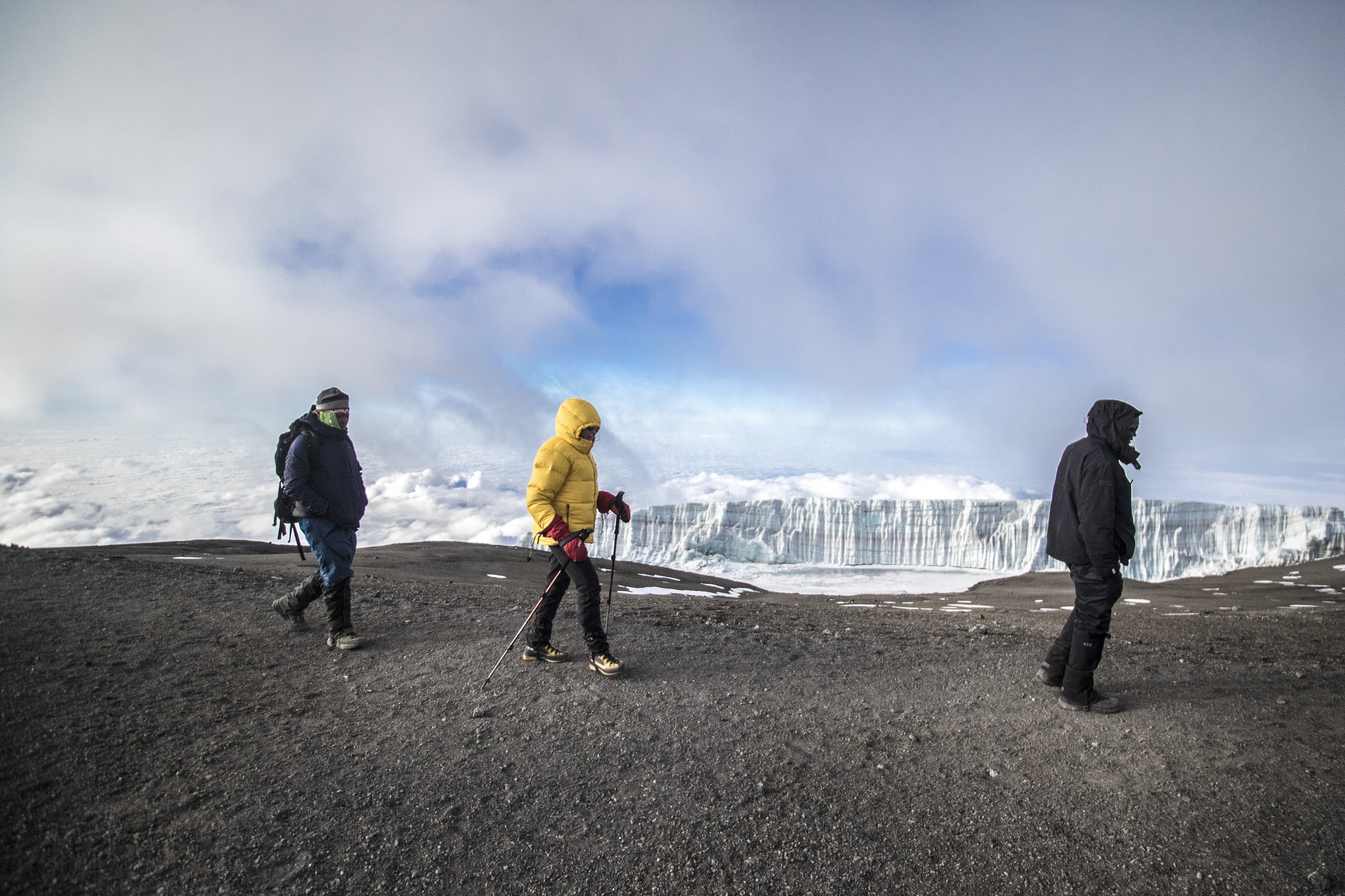 on the crater rim